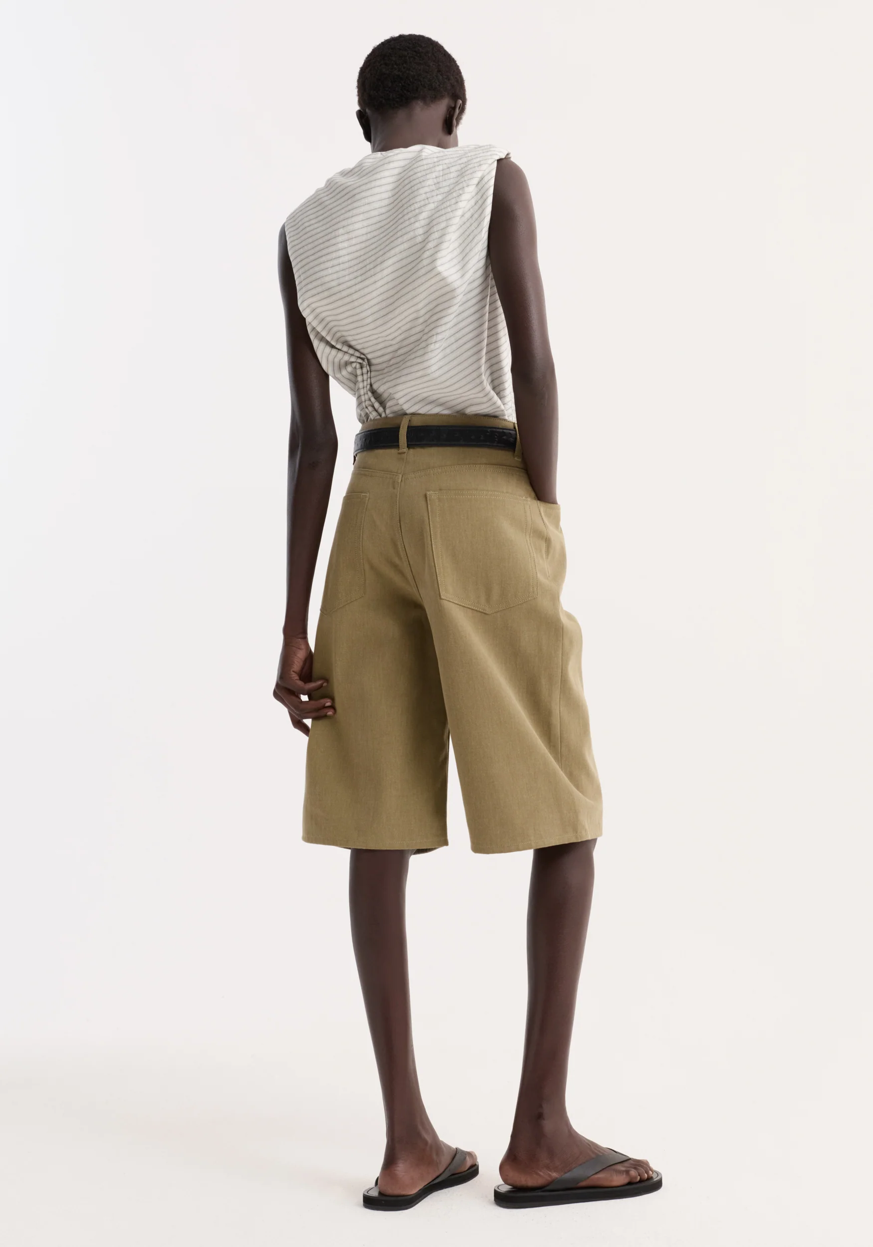 Baggy fit denim shorts | sage - Image 6
