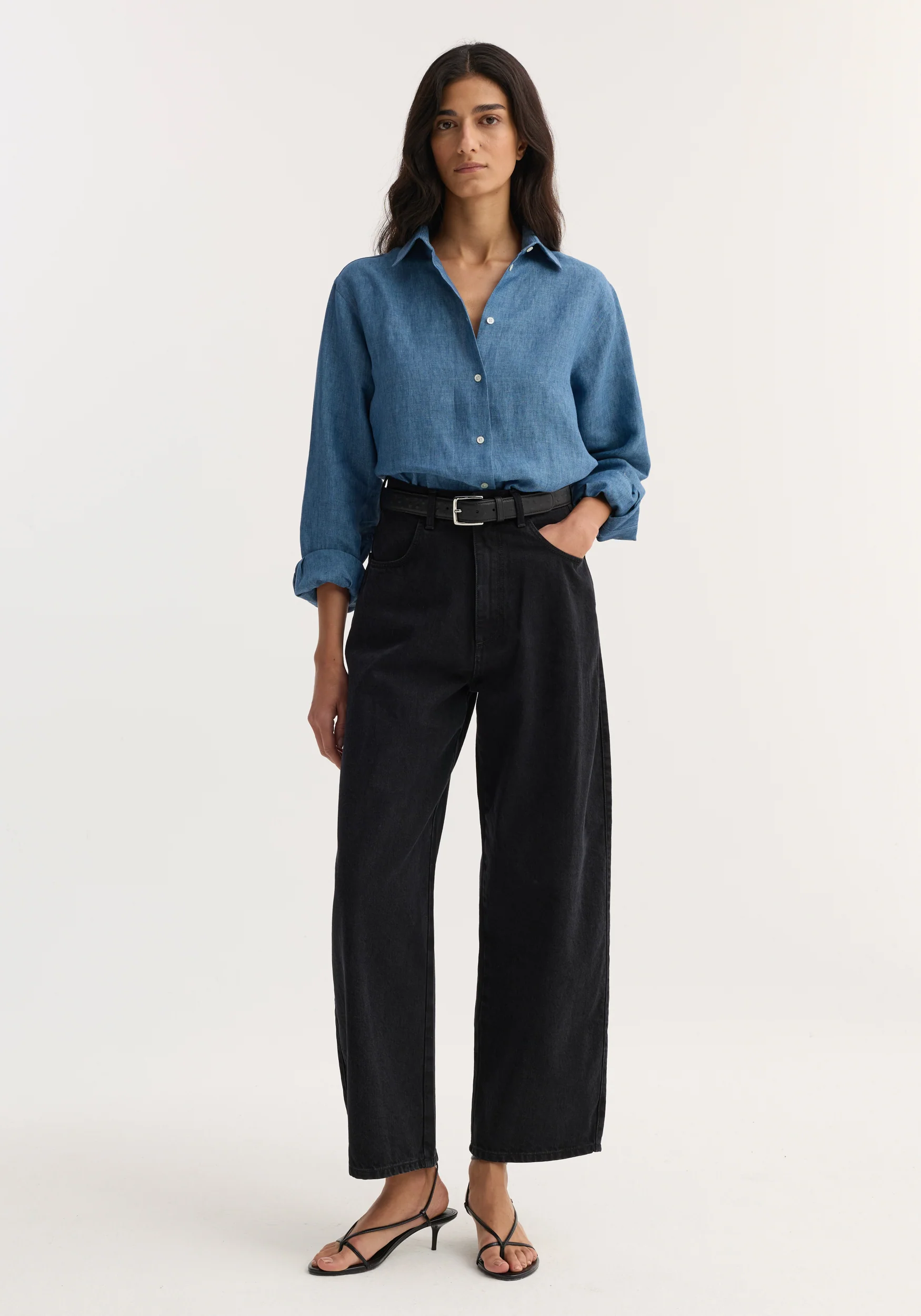 Berber - Barrel leg denim | black
