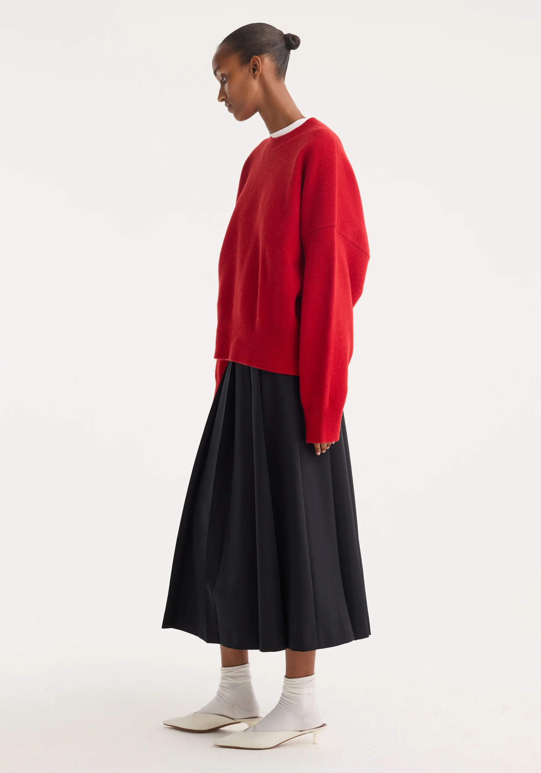 Boiled wool crewneck | rosso - Image 5