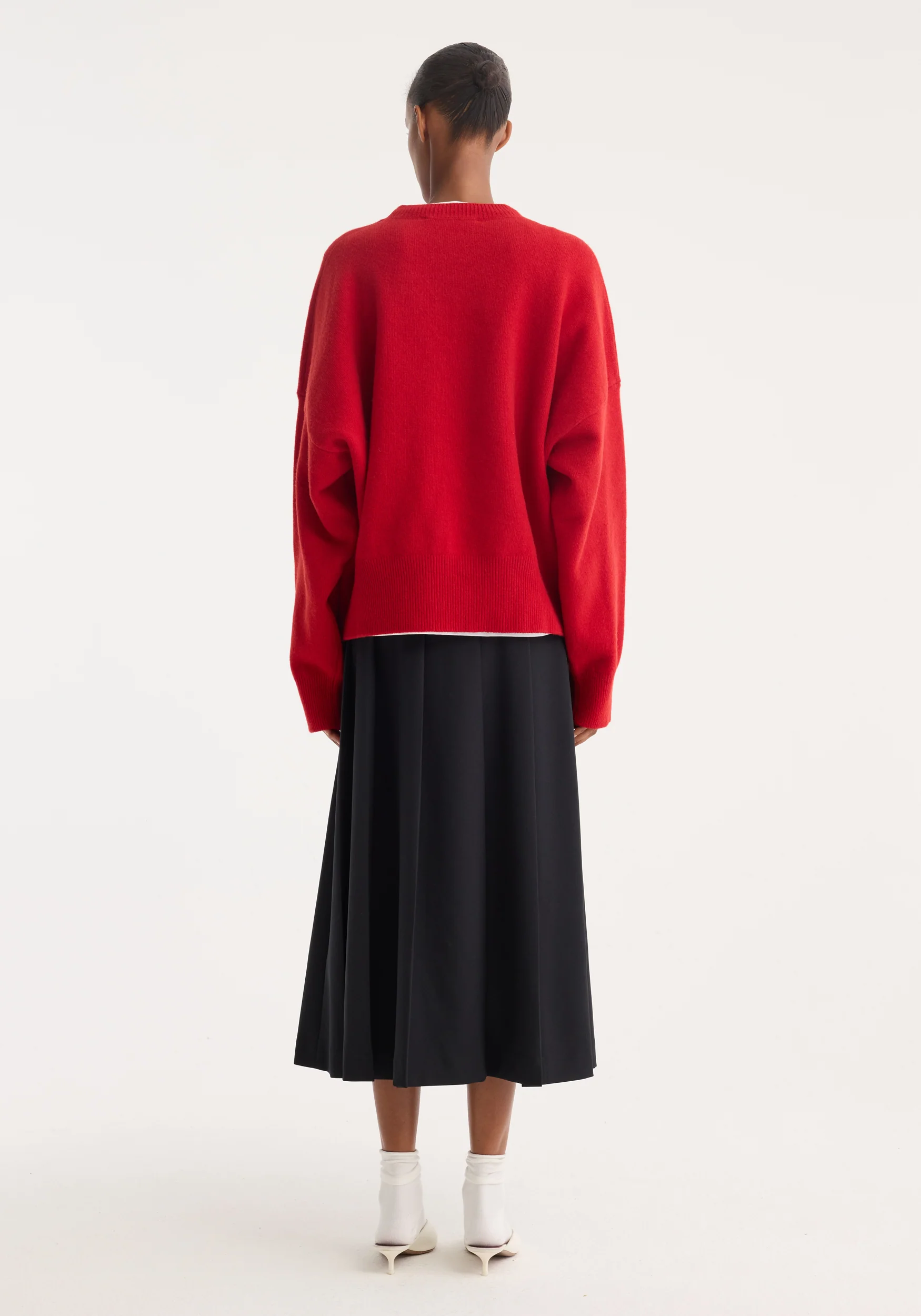 Boiled wool crewneck | rosso - Image 6