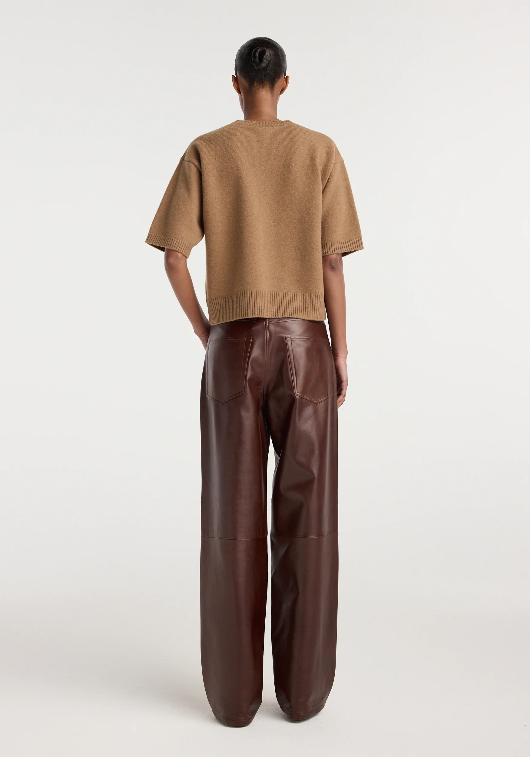 Bruun - Signature baggy leather trousers | tobacco - Image 4