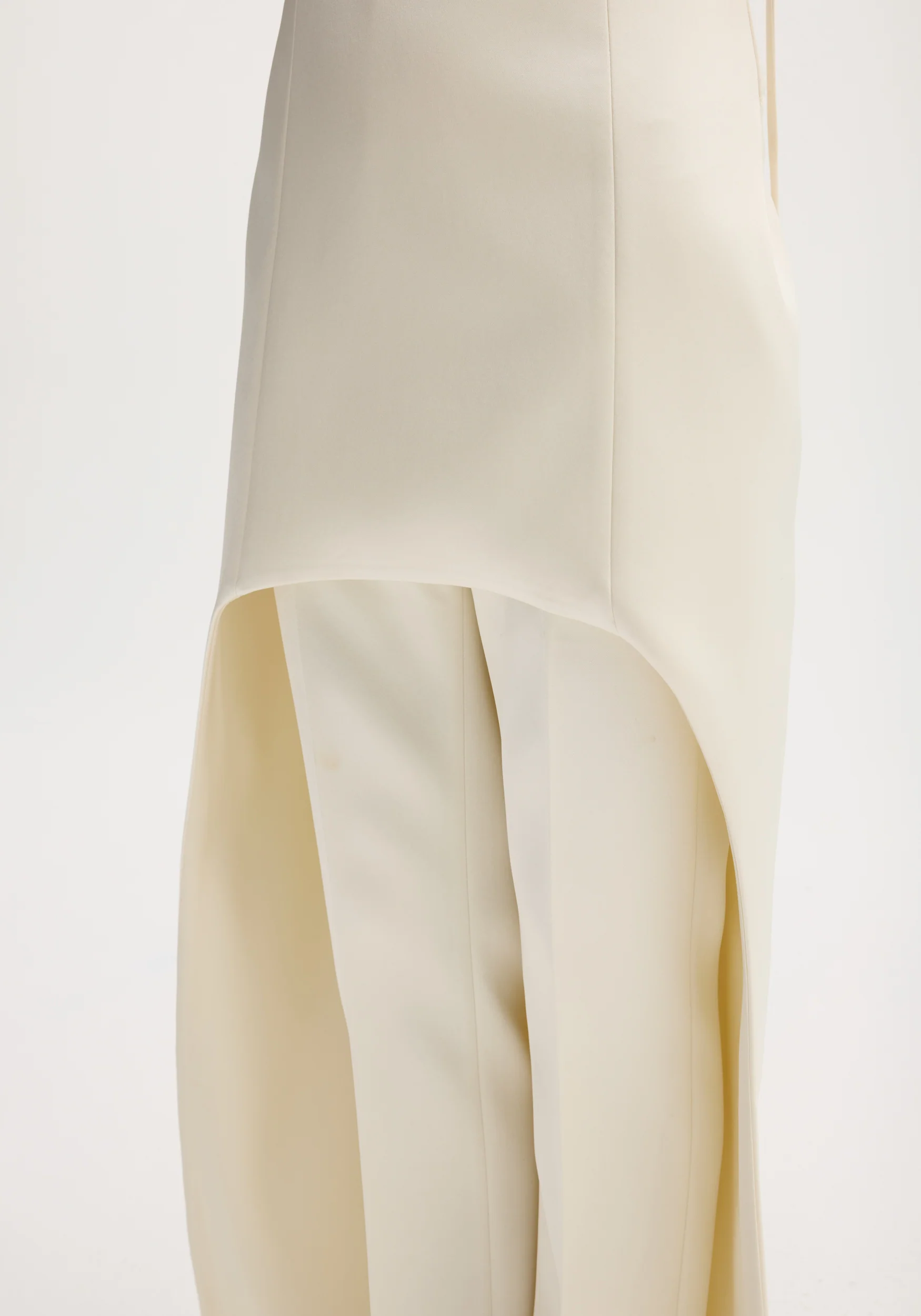 Satin bustier dress with train | ivory - Image 3