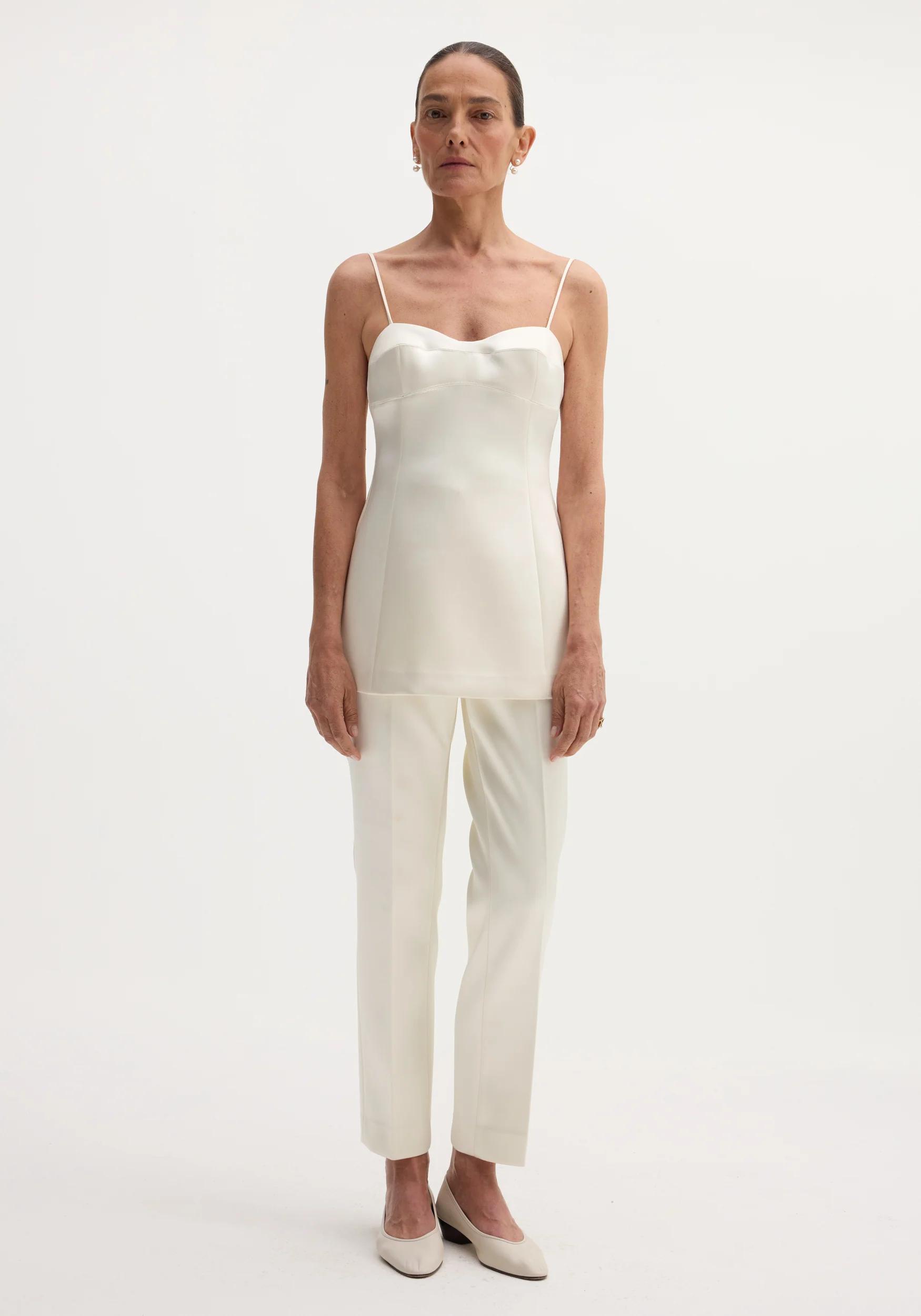 Satin bustier top | ivory