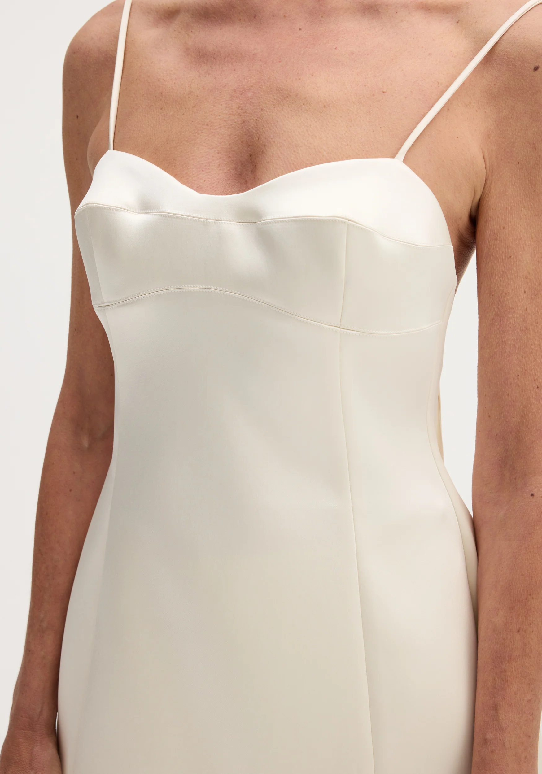 Satin bustier top | ivory - Image 3