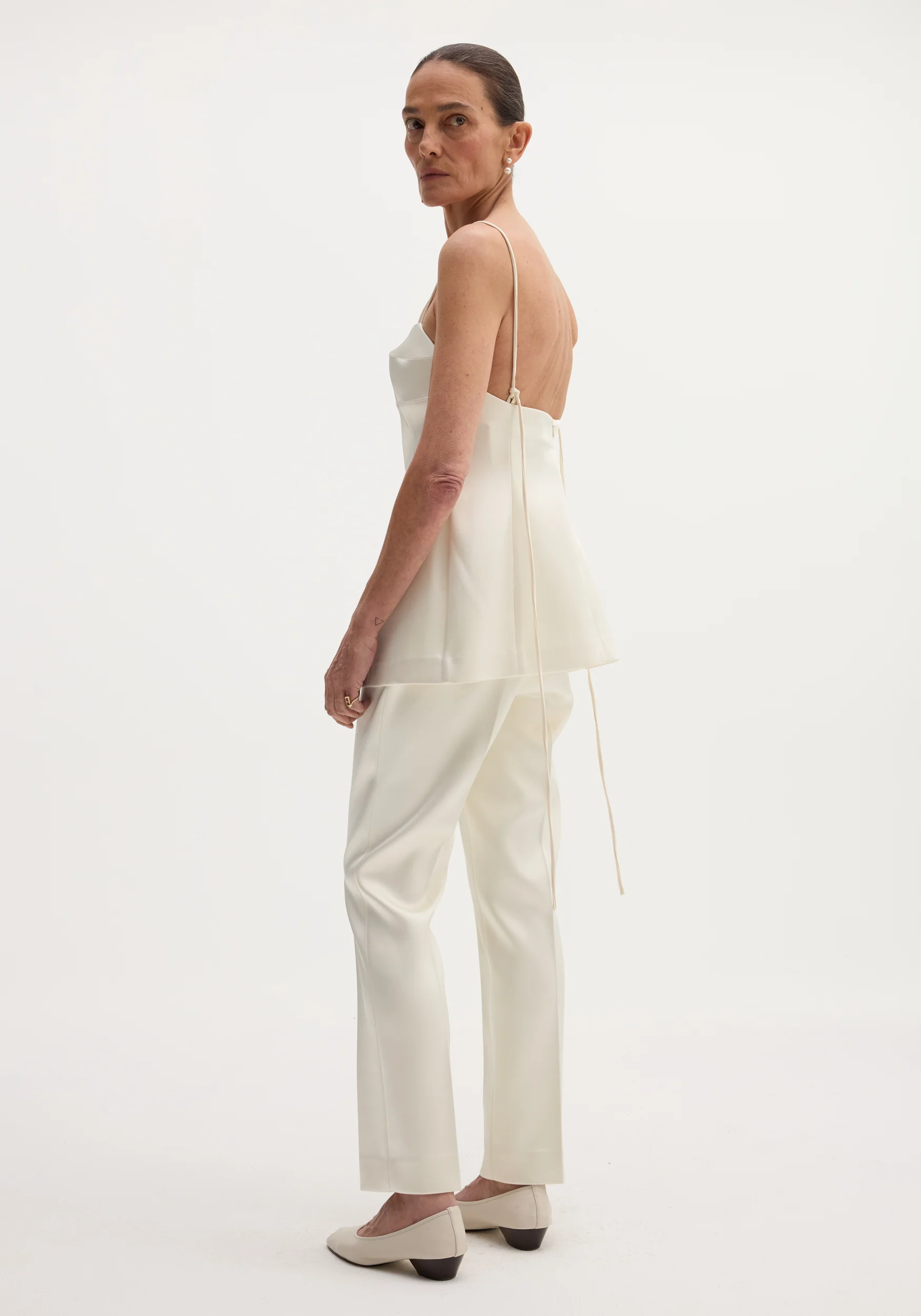 Satin bustier top | ivory - Image 4