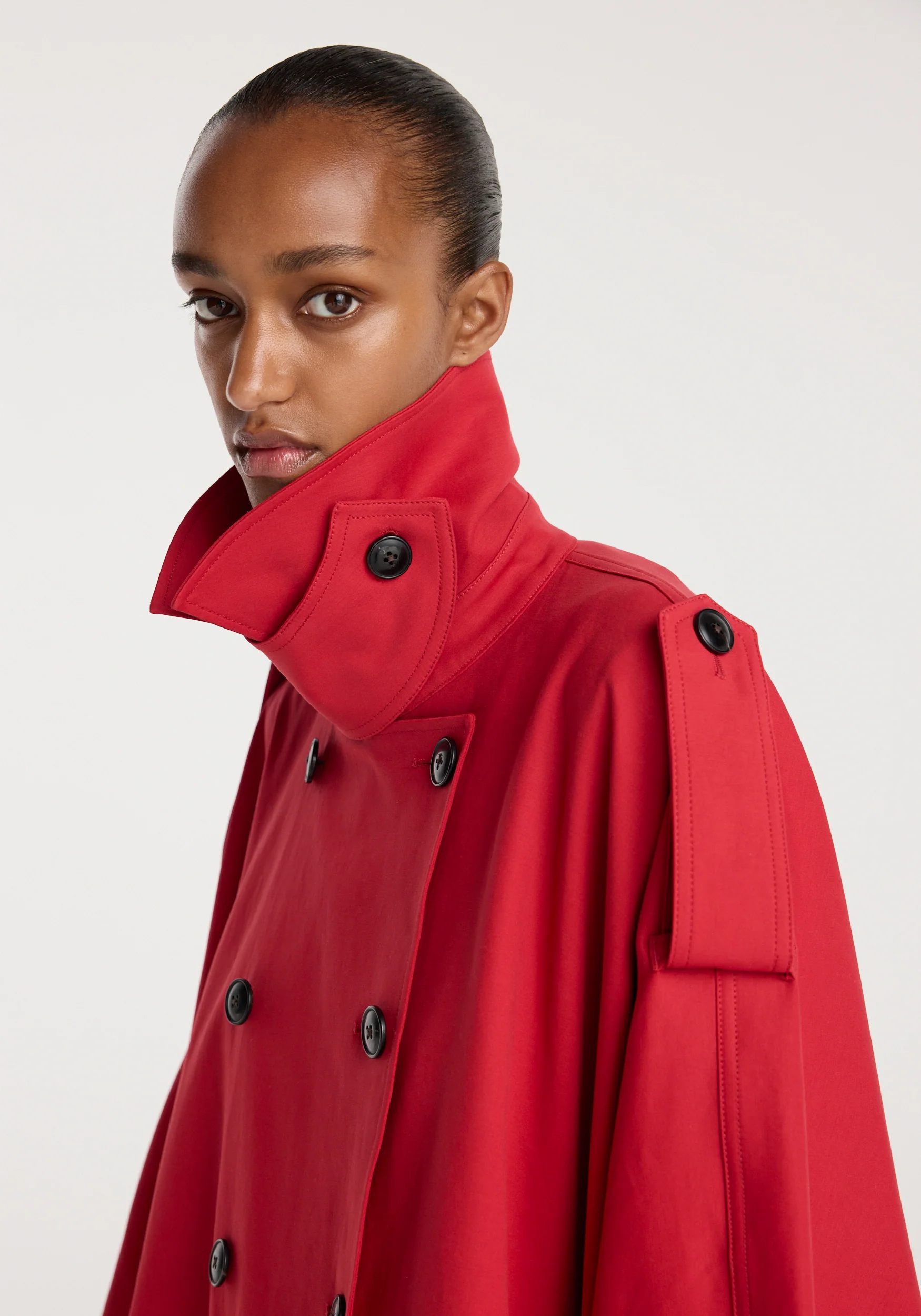 Cape trenchcoat | cherry - Image 3