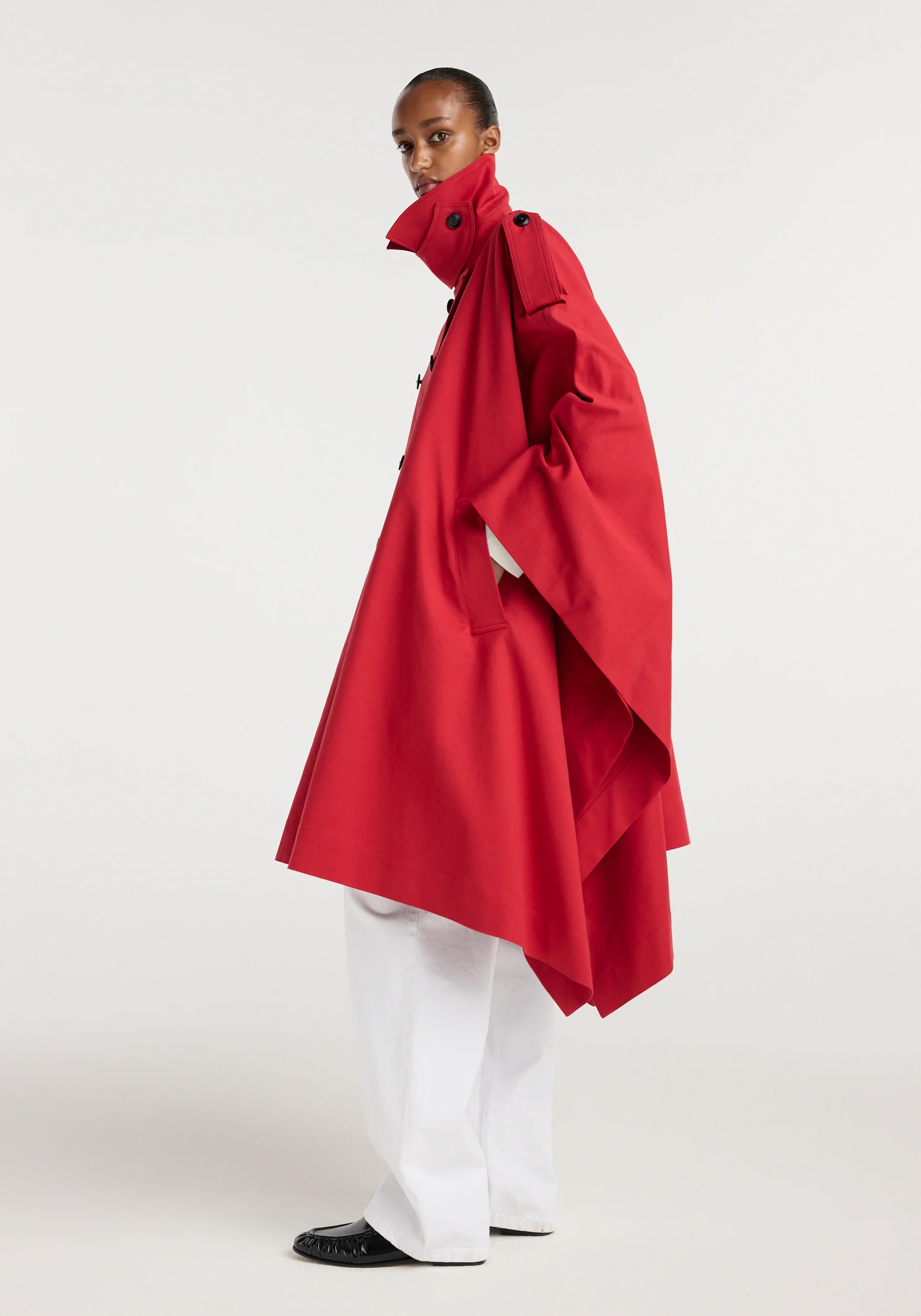 Cape trenchcoat | cherry - Image 5