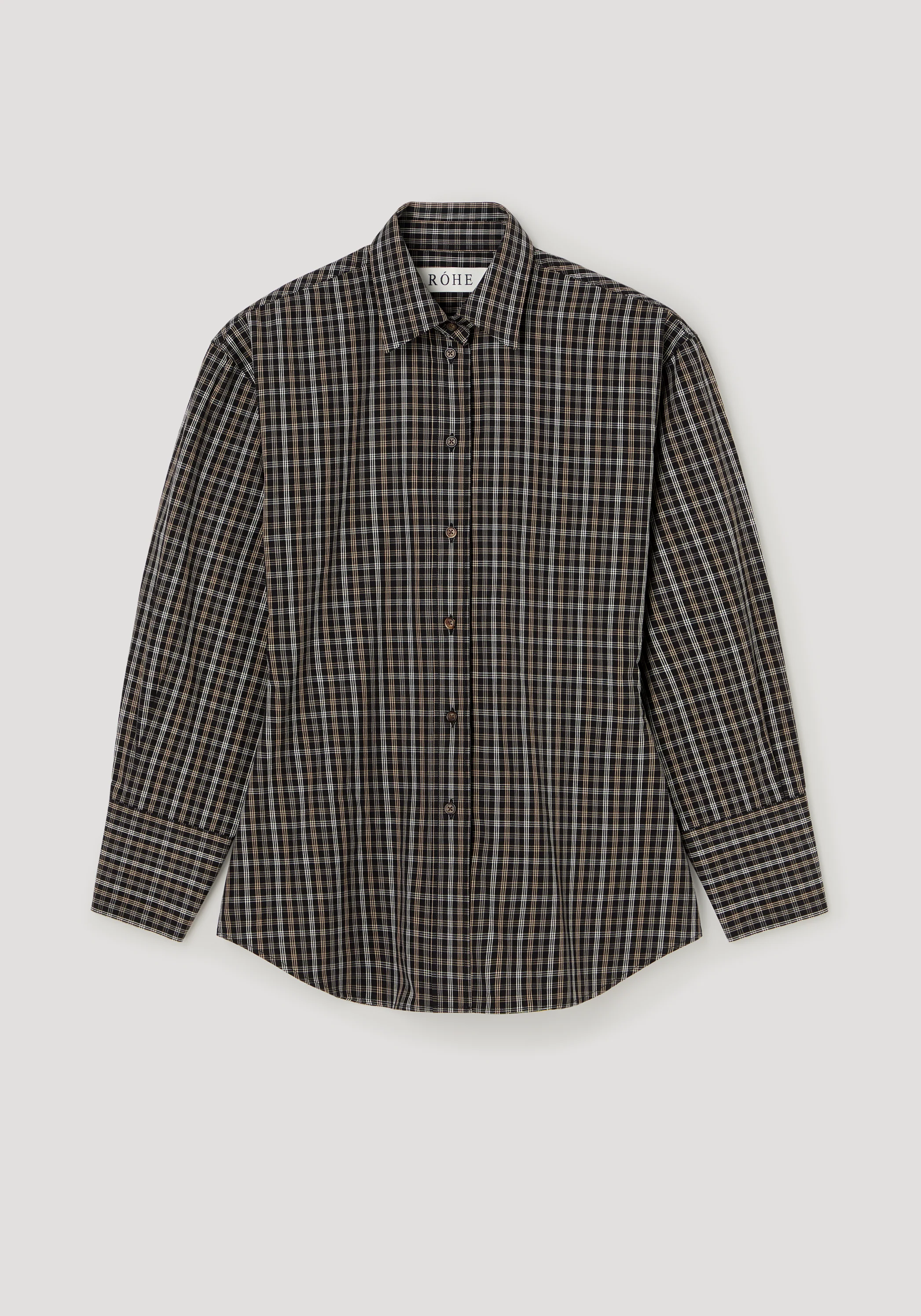 Checked shaped shirt | black / brown check