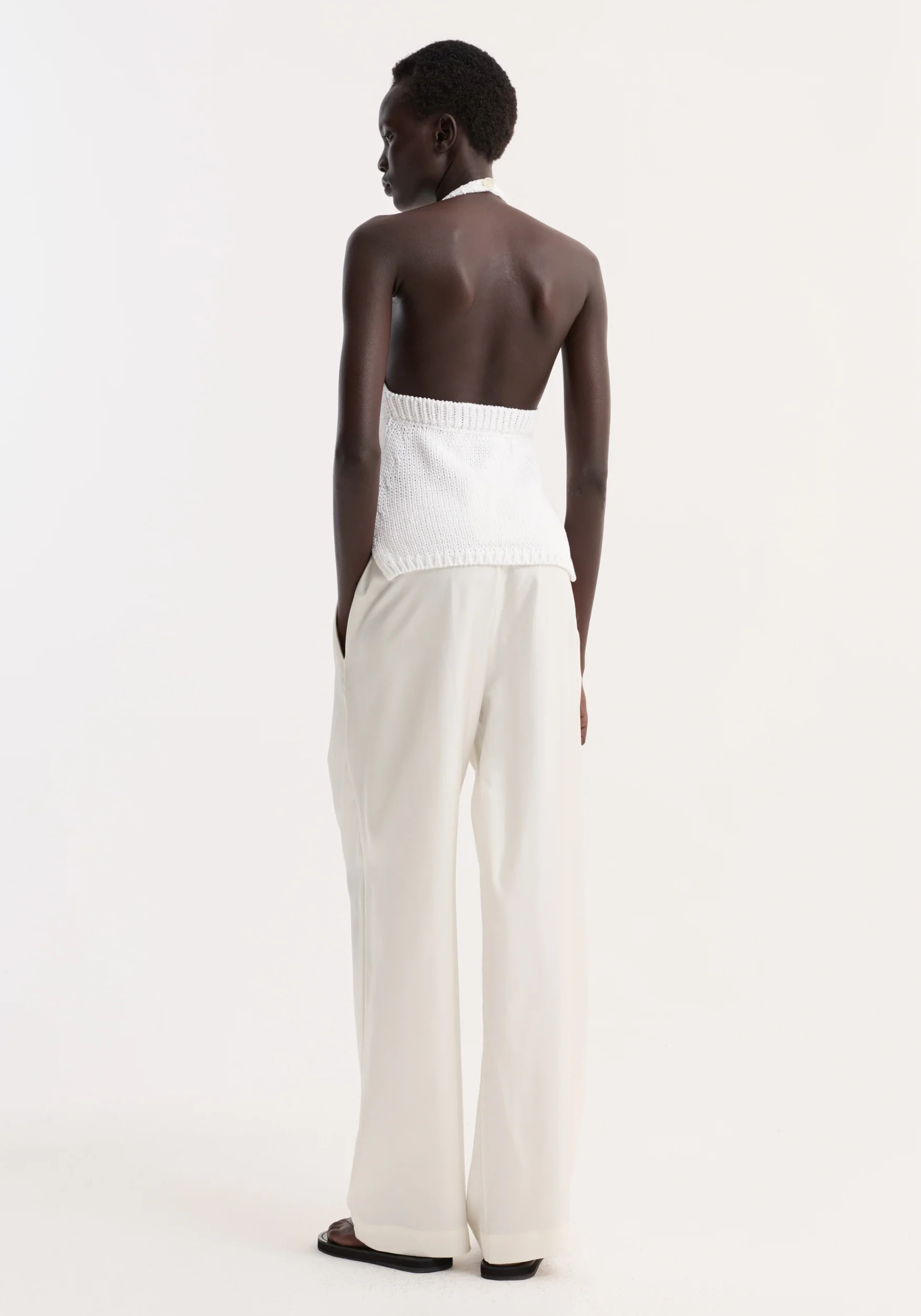 Chunky knit halter top | optic white - Image 6