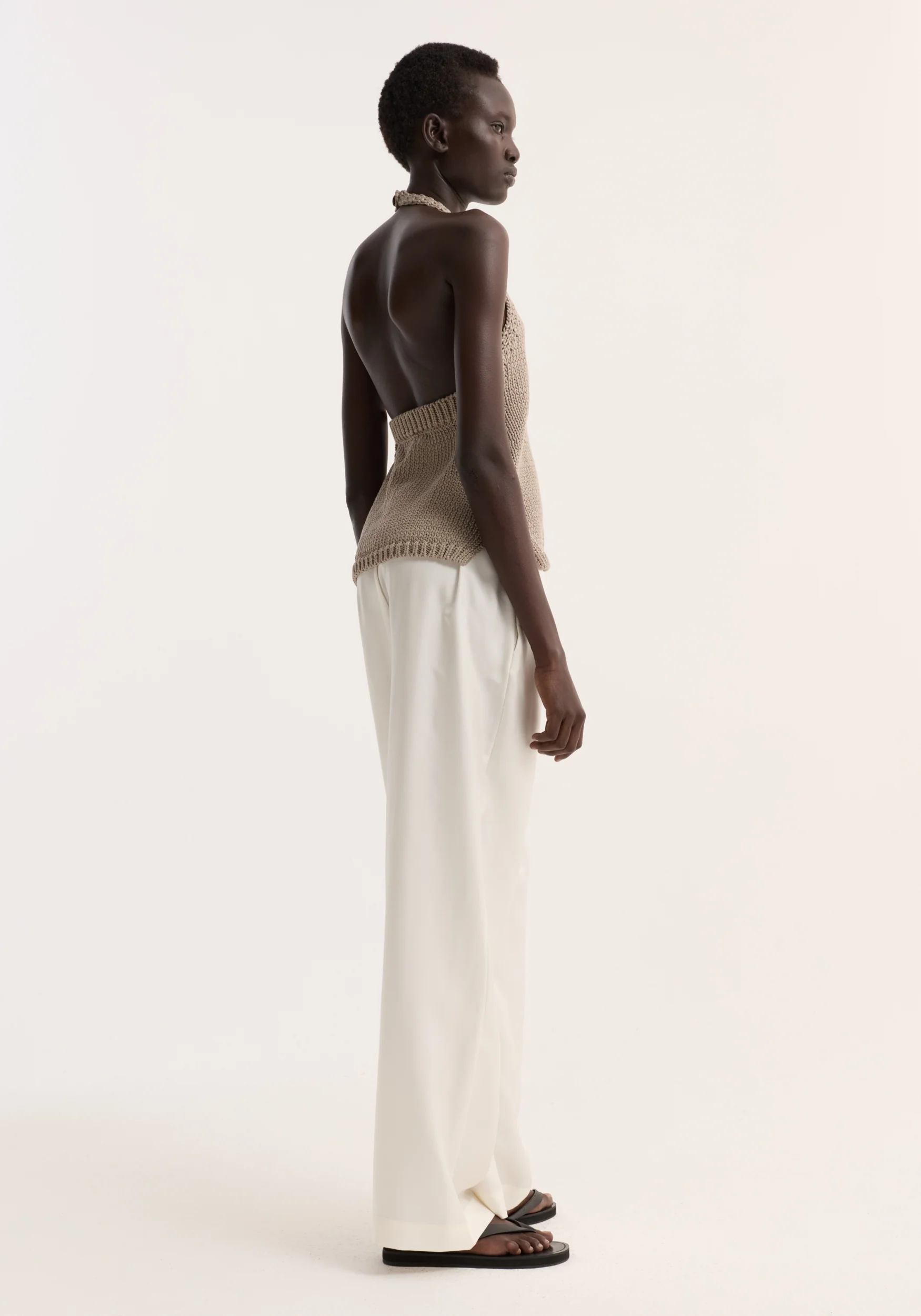 Chunky knit halter top | stone - Image 3