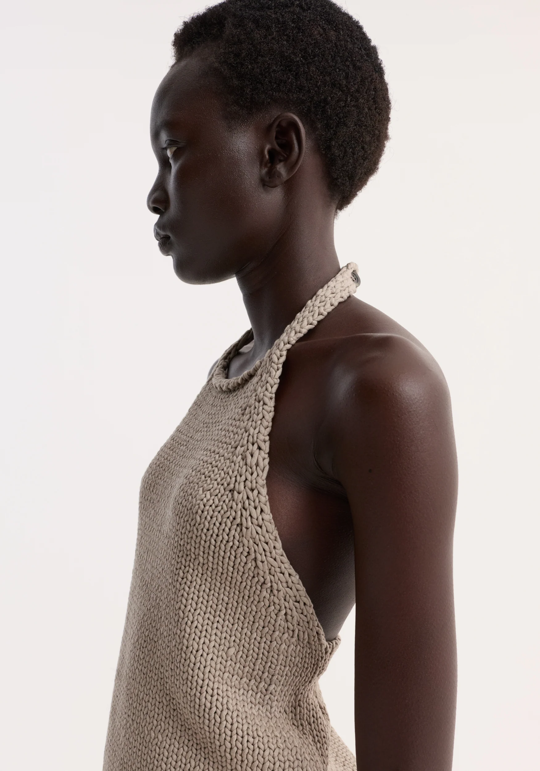 Chunky knit halter top | stone - Image 5
