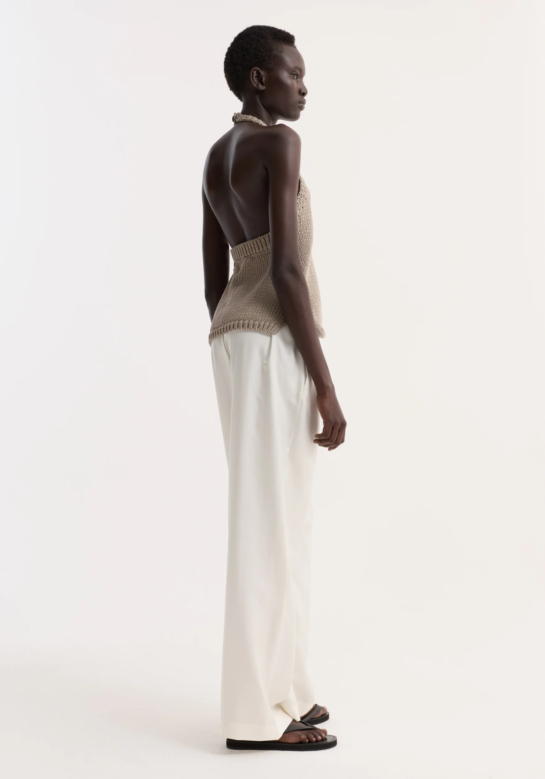 Chunky knit halter top | stone - Image 6