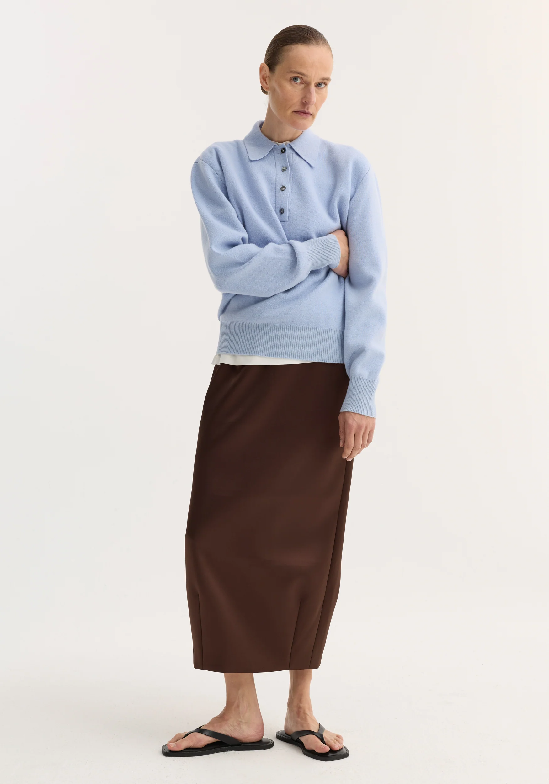 Compact knitted polo | baby blue - Image 2