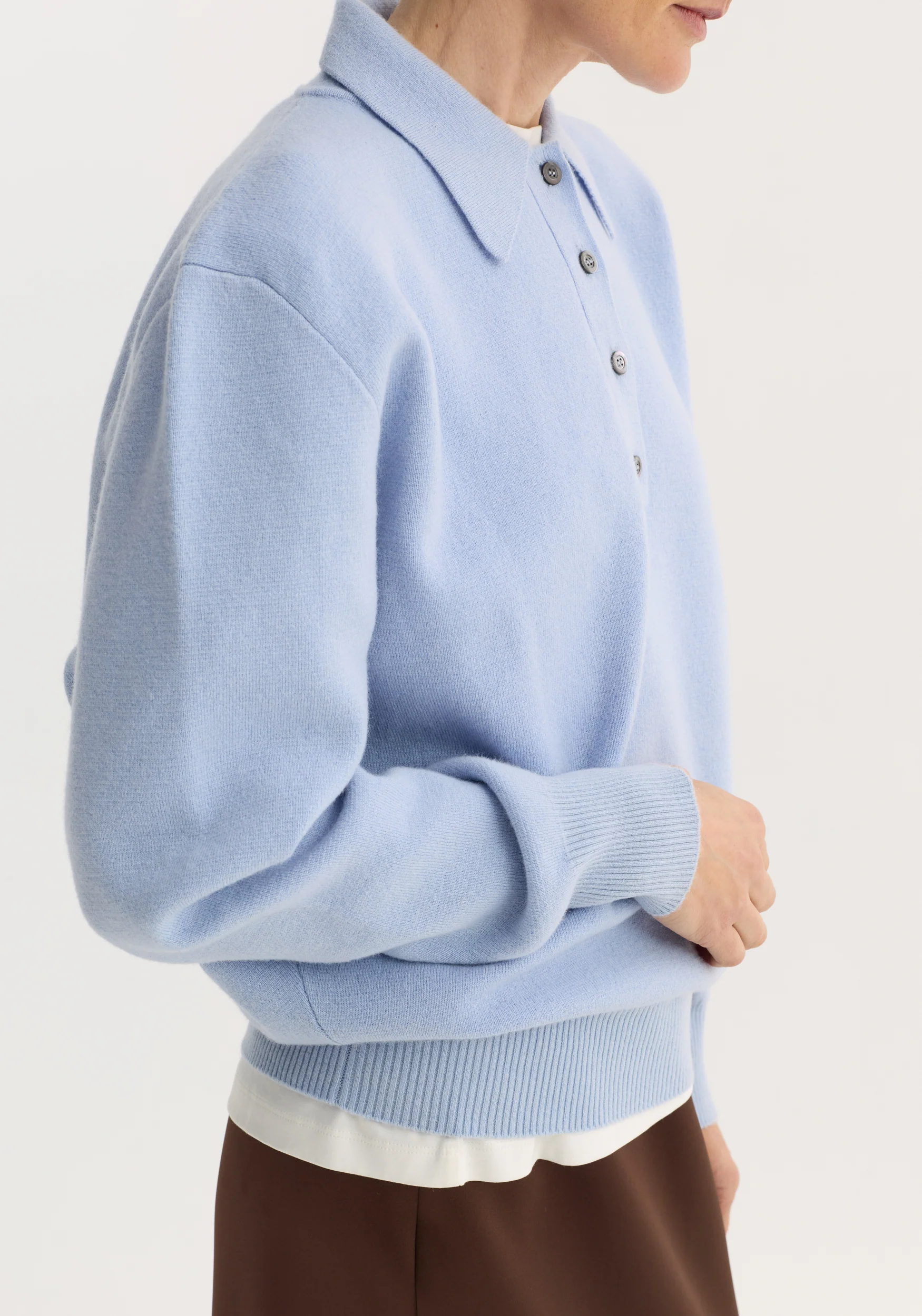 Compact knitted polo | baby blue - Image 4
