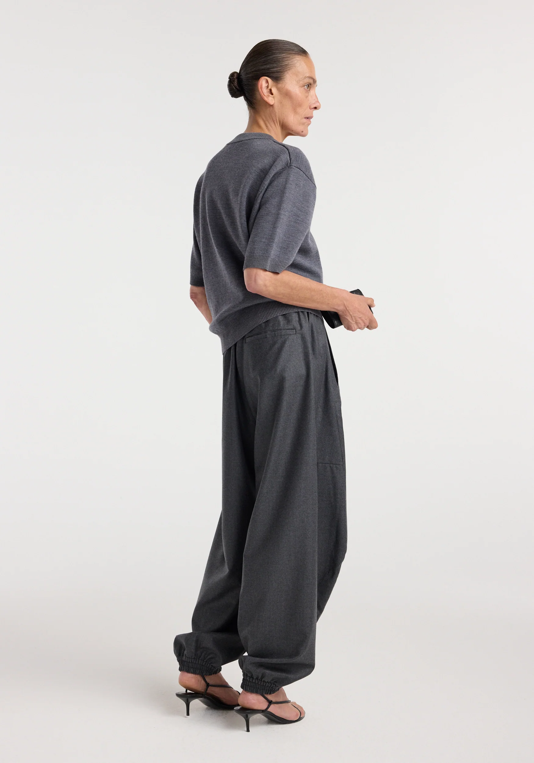 Compact knitted top | dark grey melange - Image 5