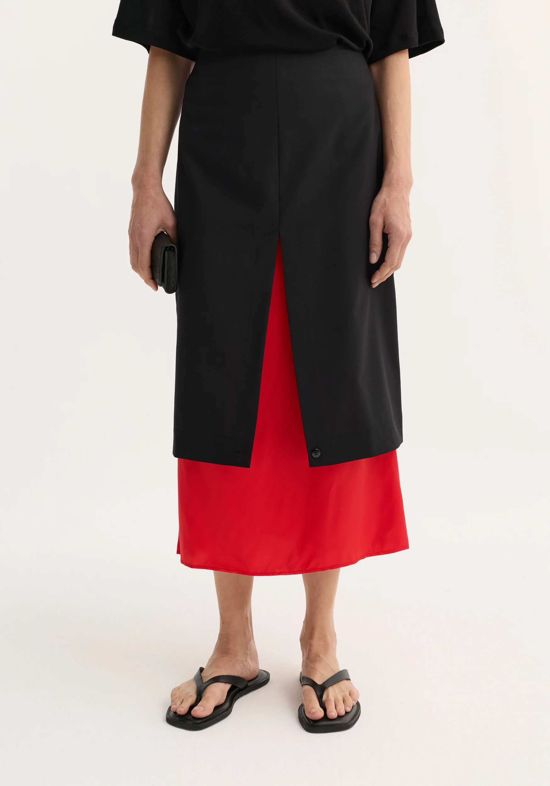 Contrast upside-down skirt | black - Image 3