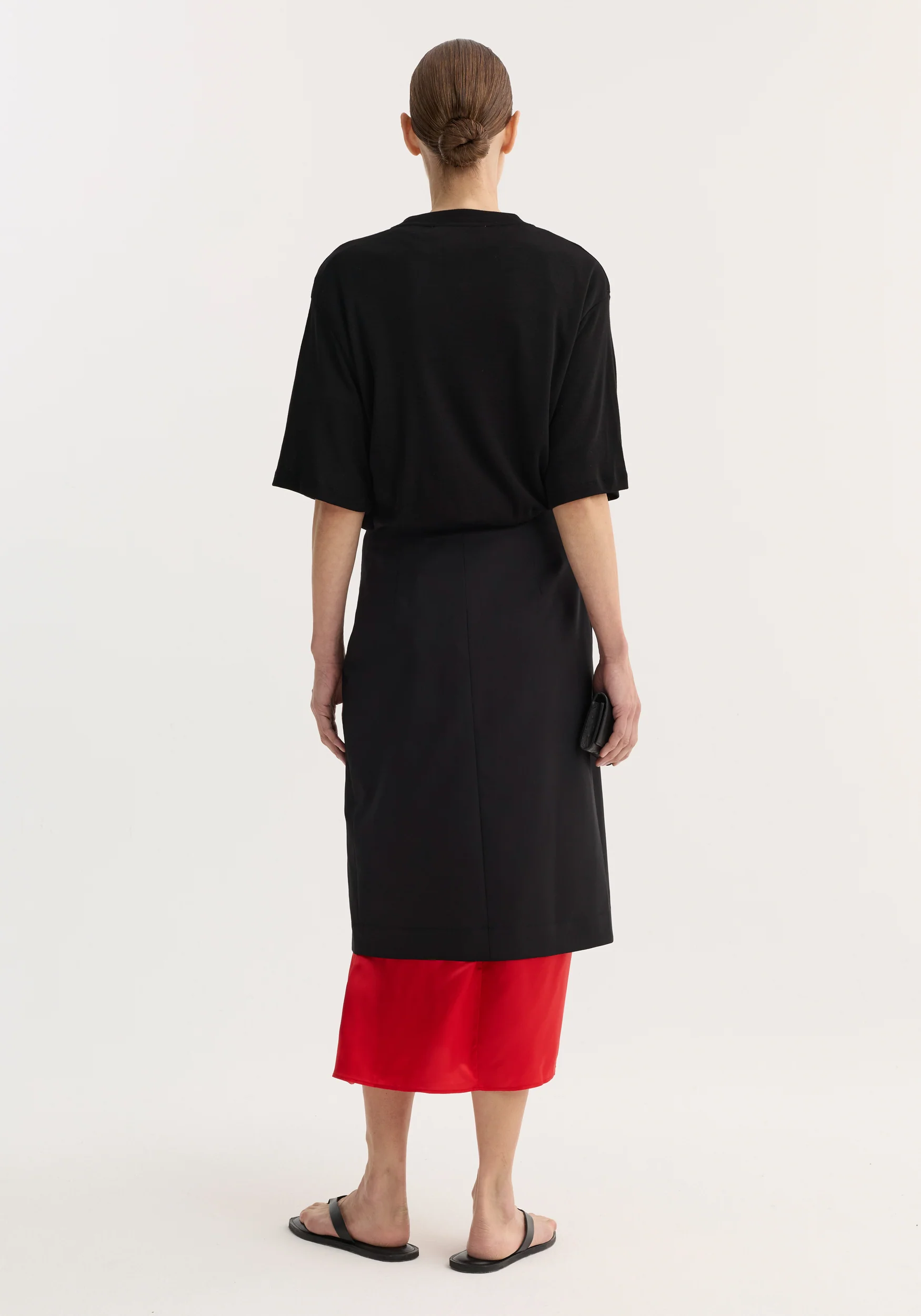 Contrast upside-down skirt | black - Image 4