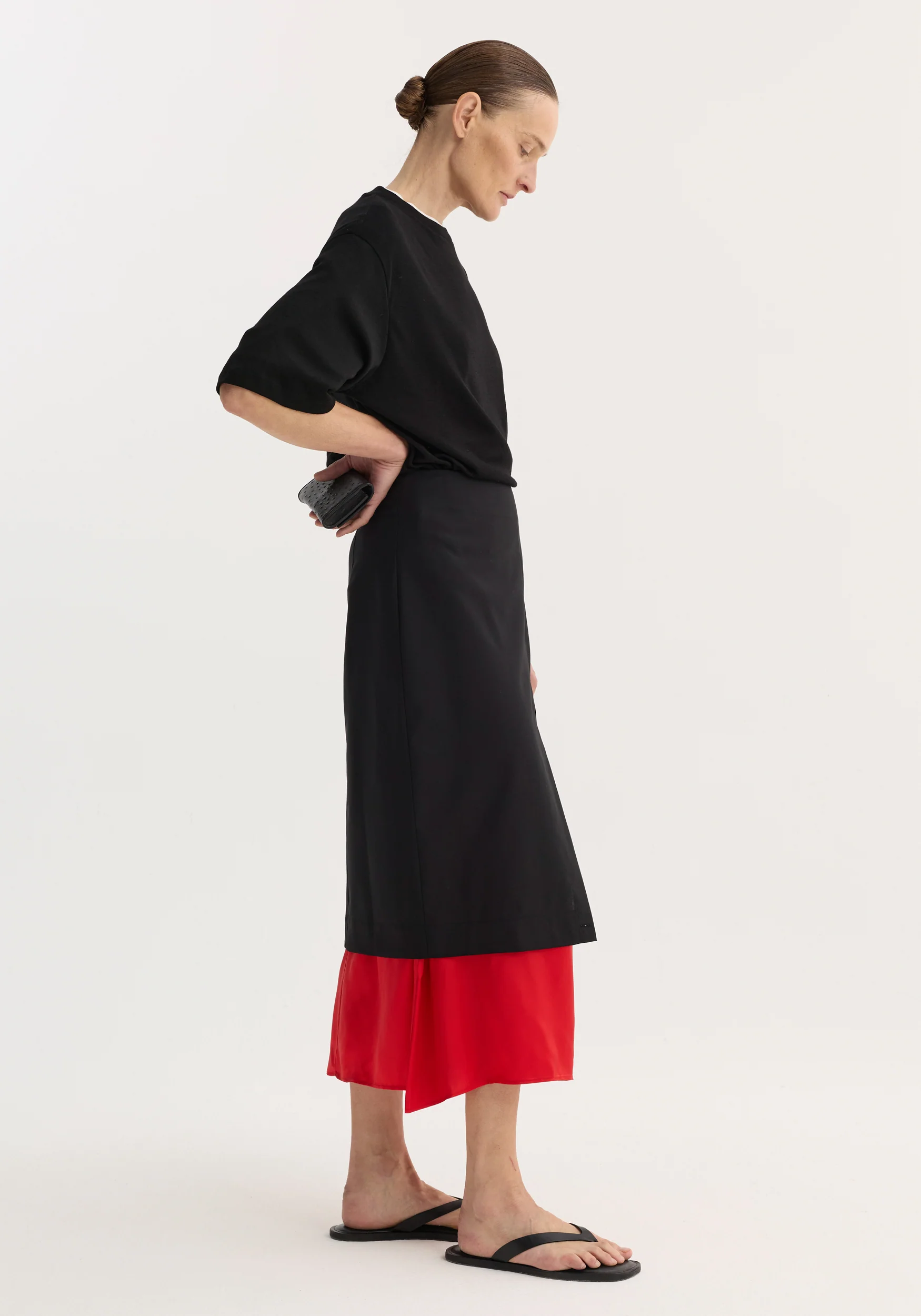 Contrast upside-down skirt | black - Image 5