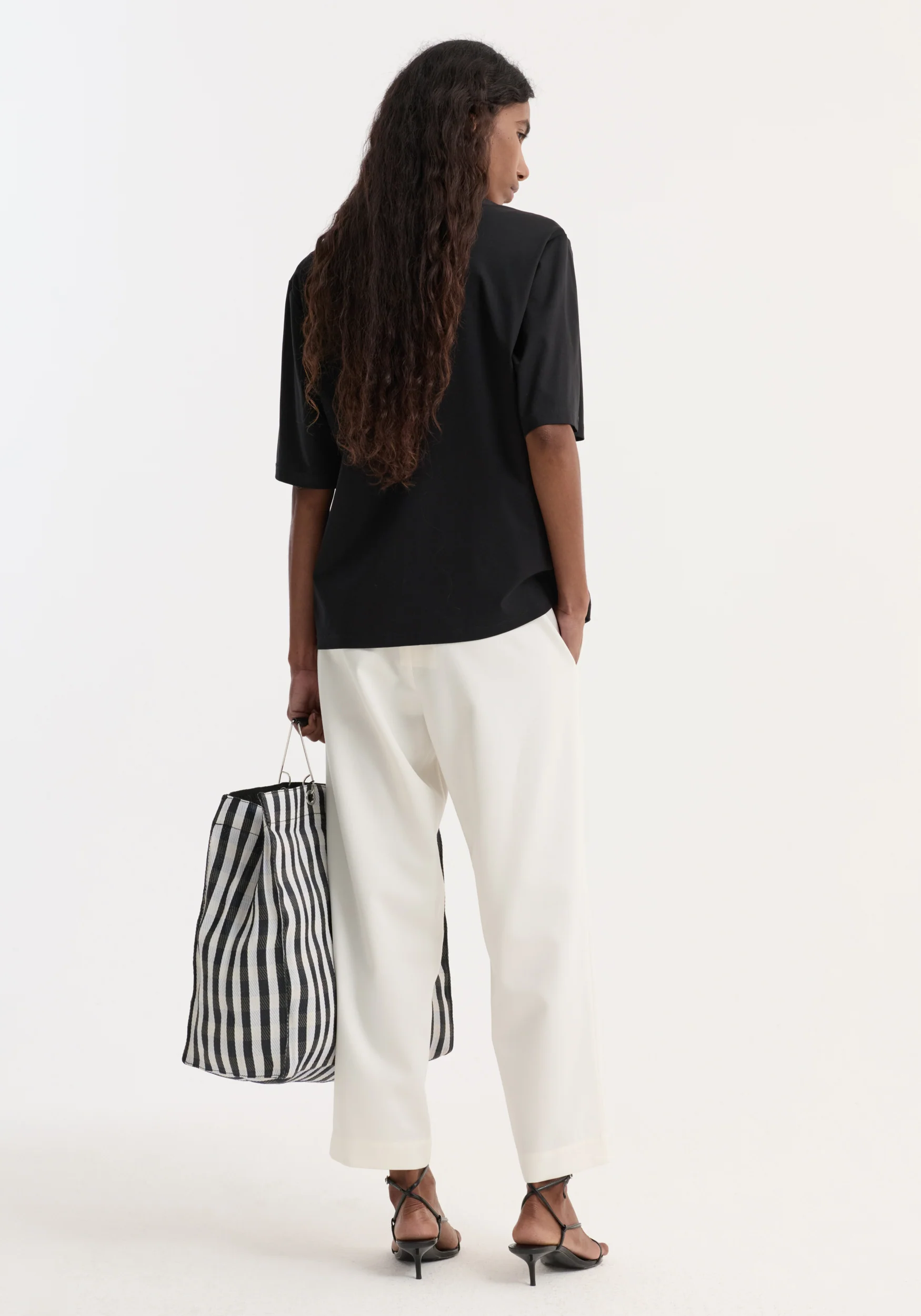 Cropped wide leg trousers | off white - Image 5