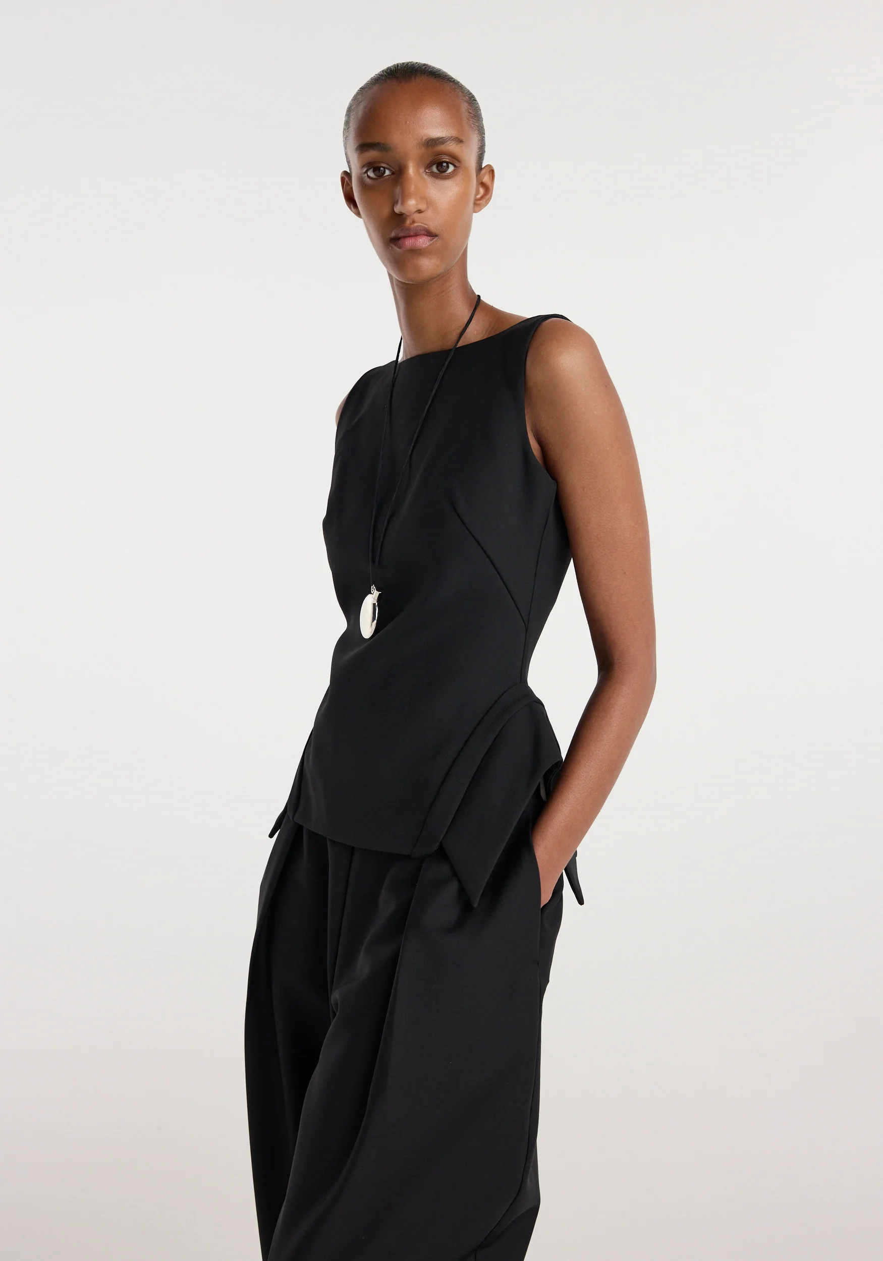 Deconstructed collar top | black - Image 2