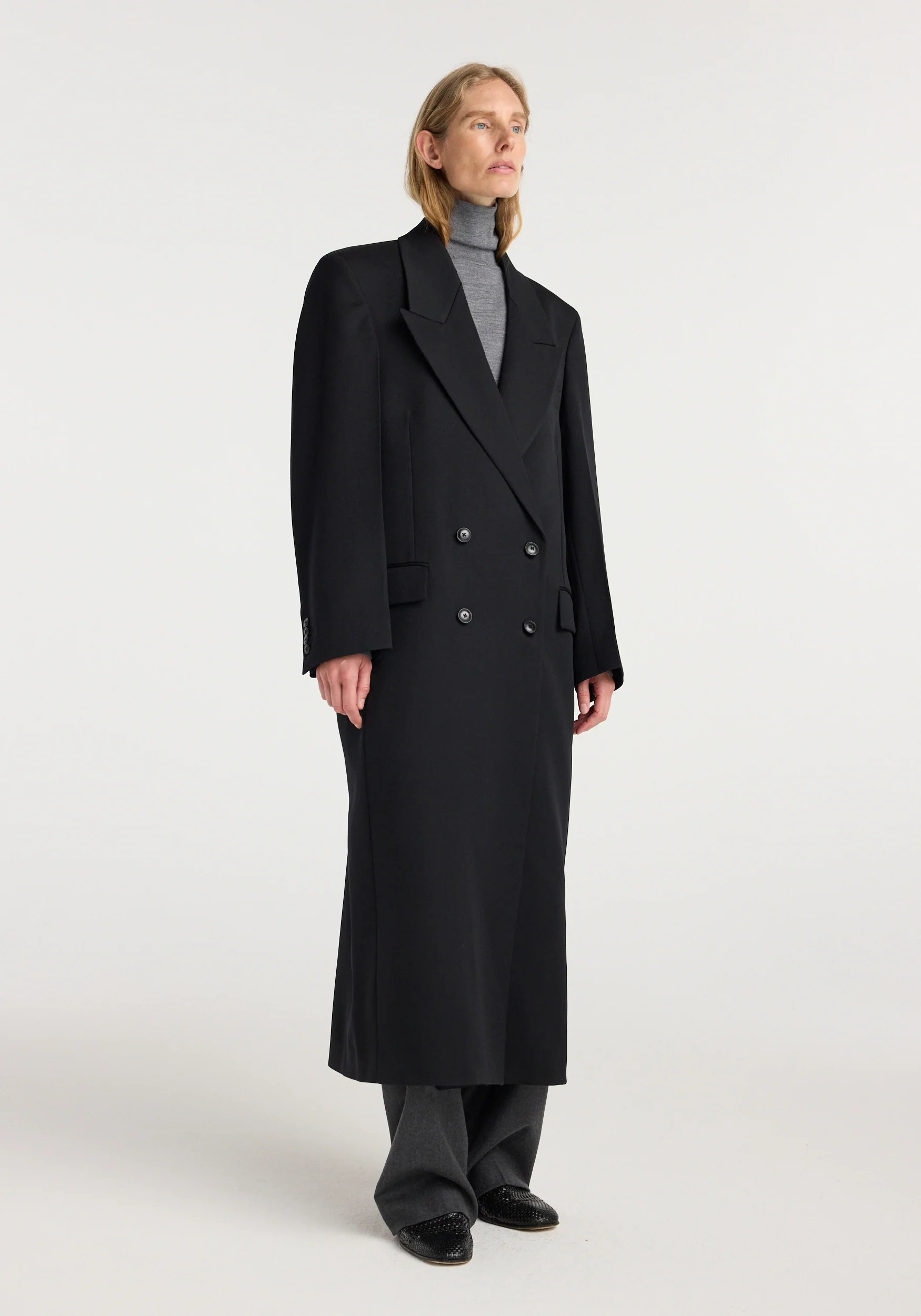 Double breasted tailored coat | black - Image 2