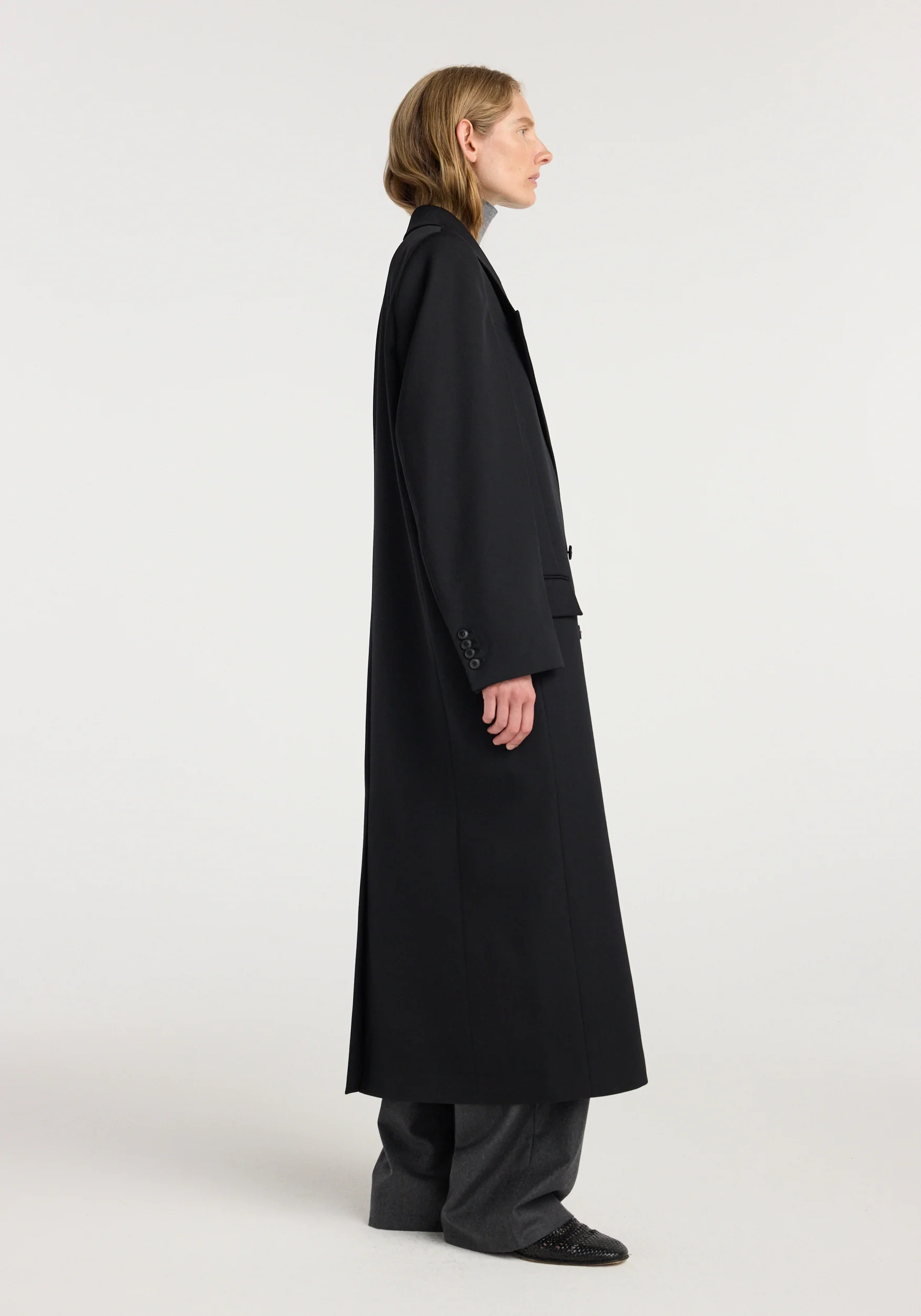 Double breasted tailored coat | black - Image 3