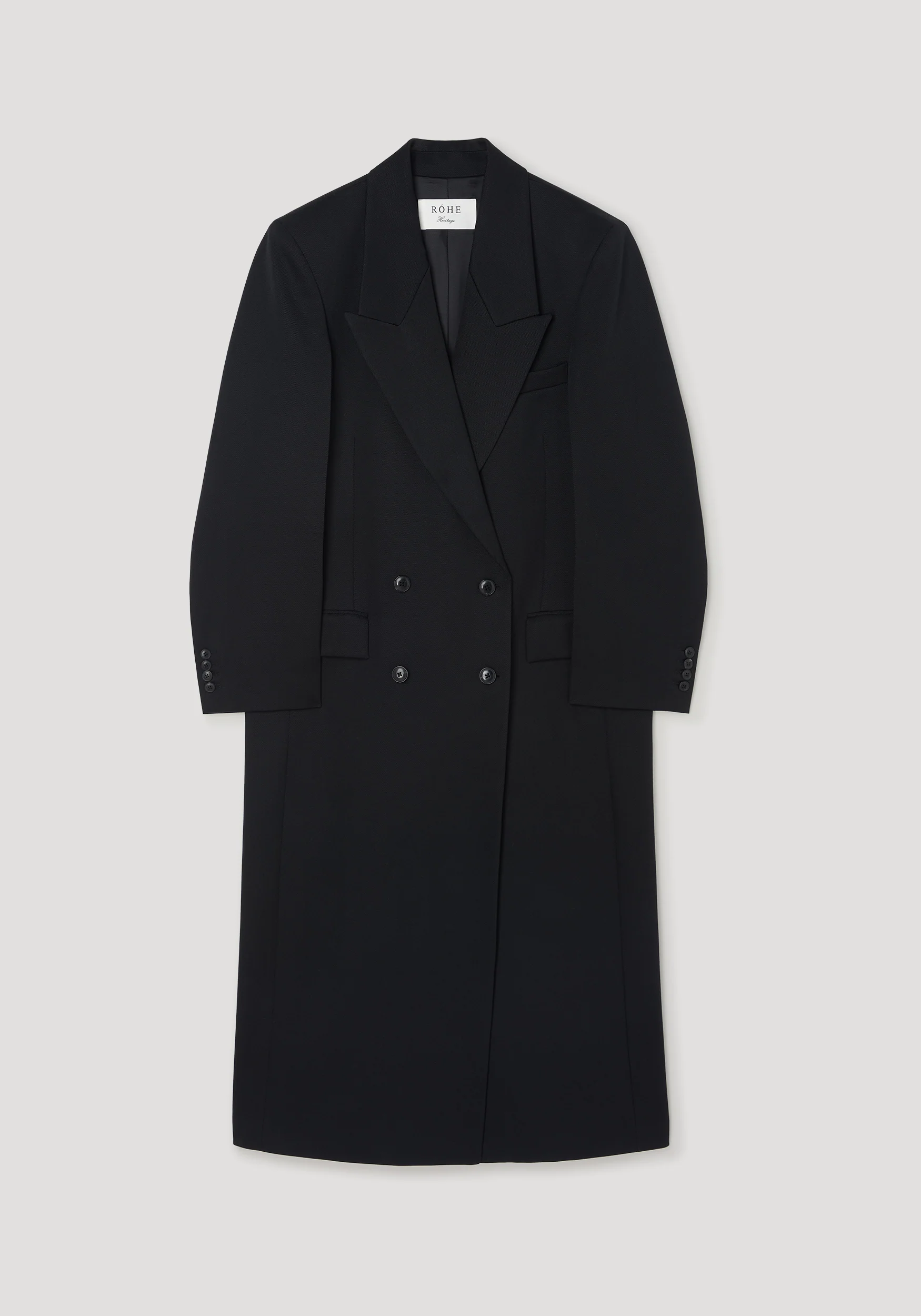 Double breasted tailored coat | black - Image 7