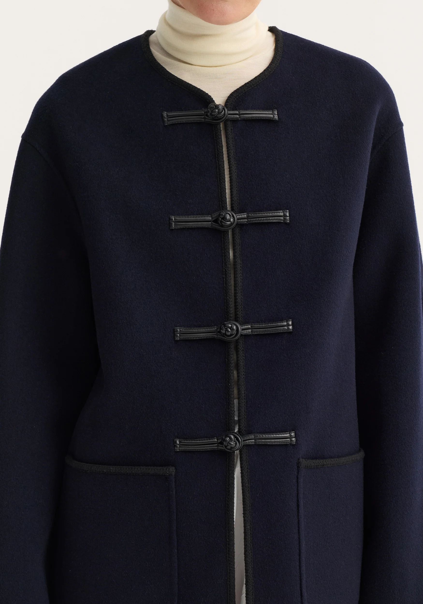 Double-faced wool pankou jacket | navy - Image 4