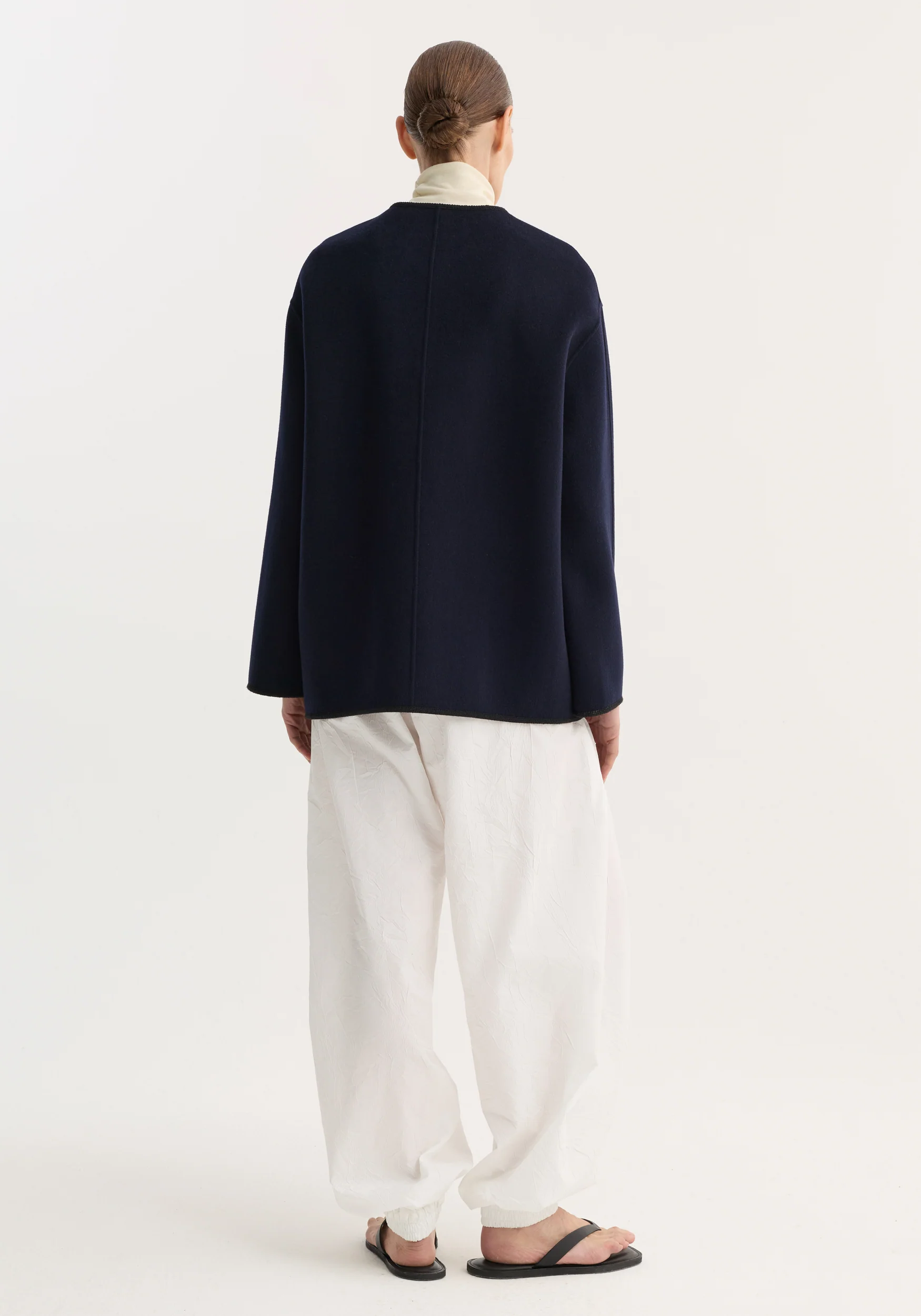 Double-faced wool pankou jacket | navy - Image 6