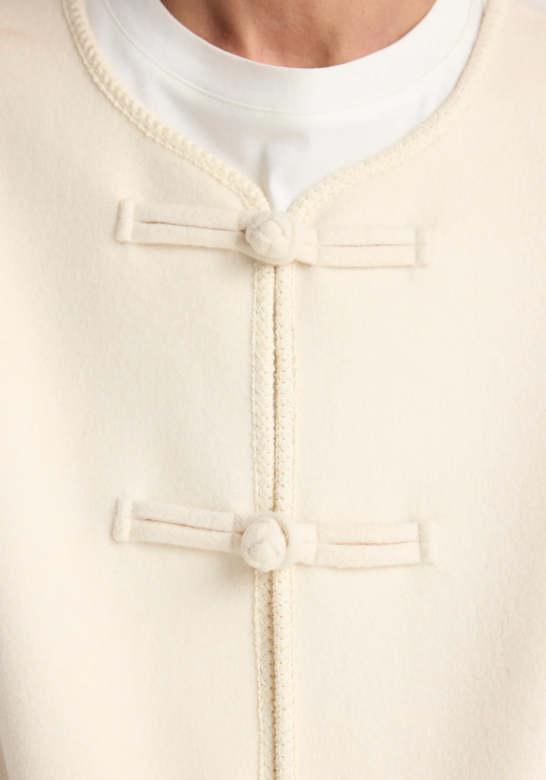 Double-faced wool pankou jacket | off white - Image 3