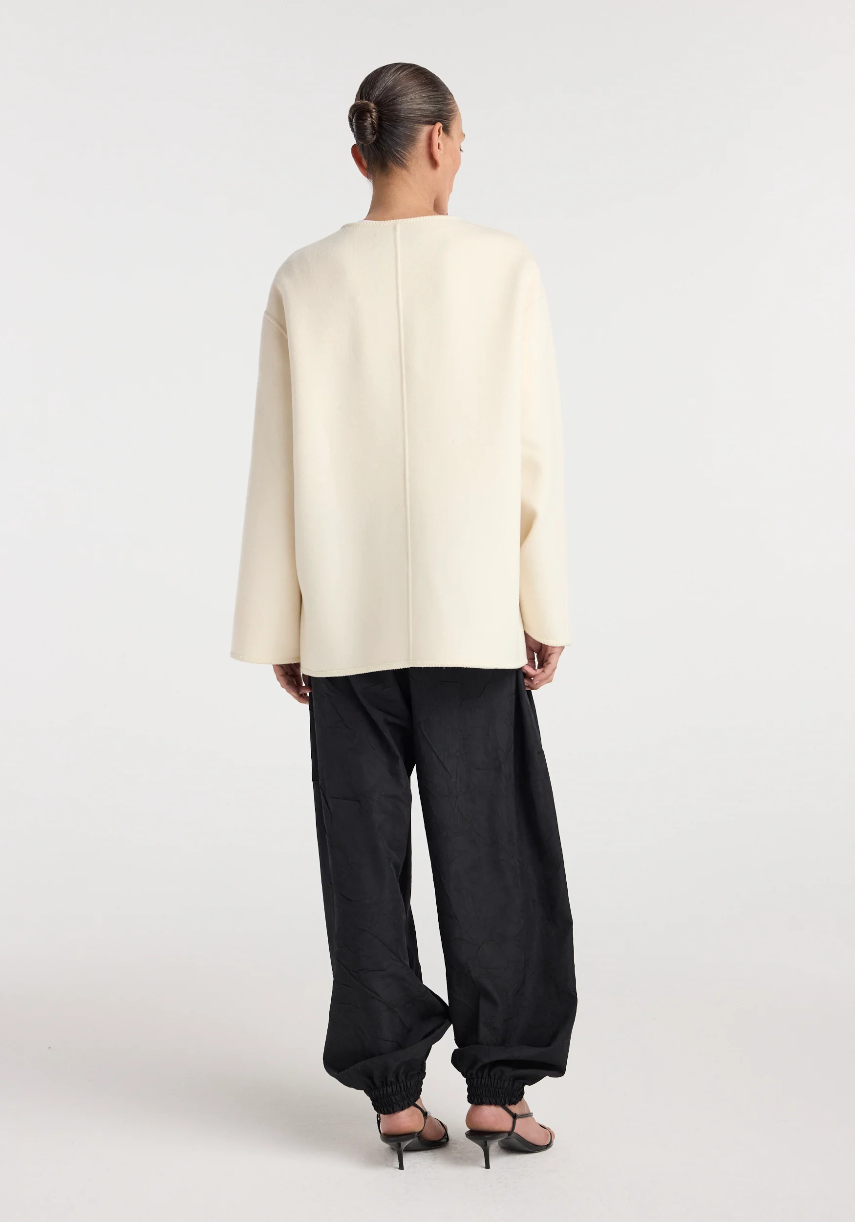 Double-faced wool pankou jacket | off white - Image 4