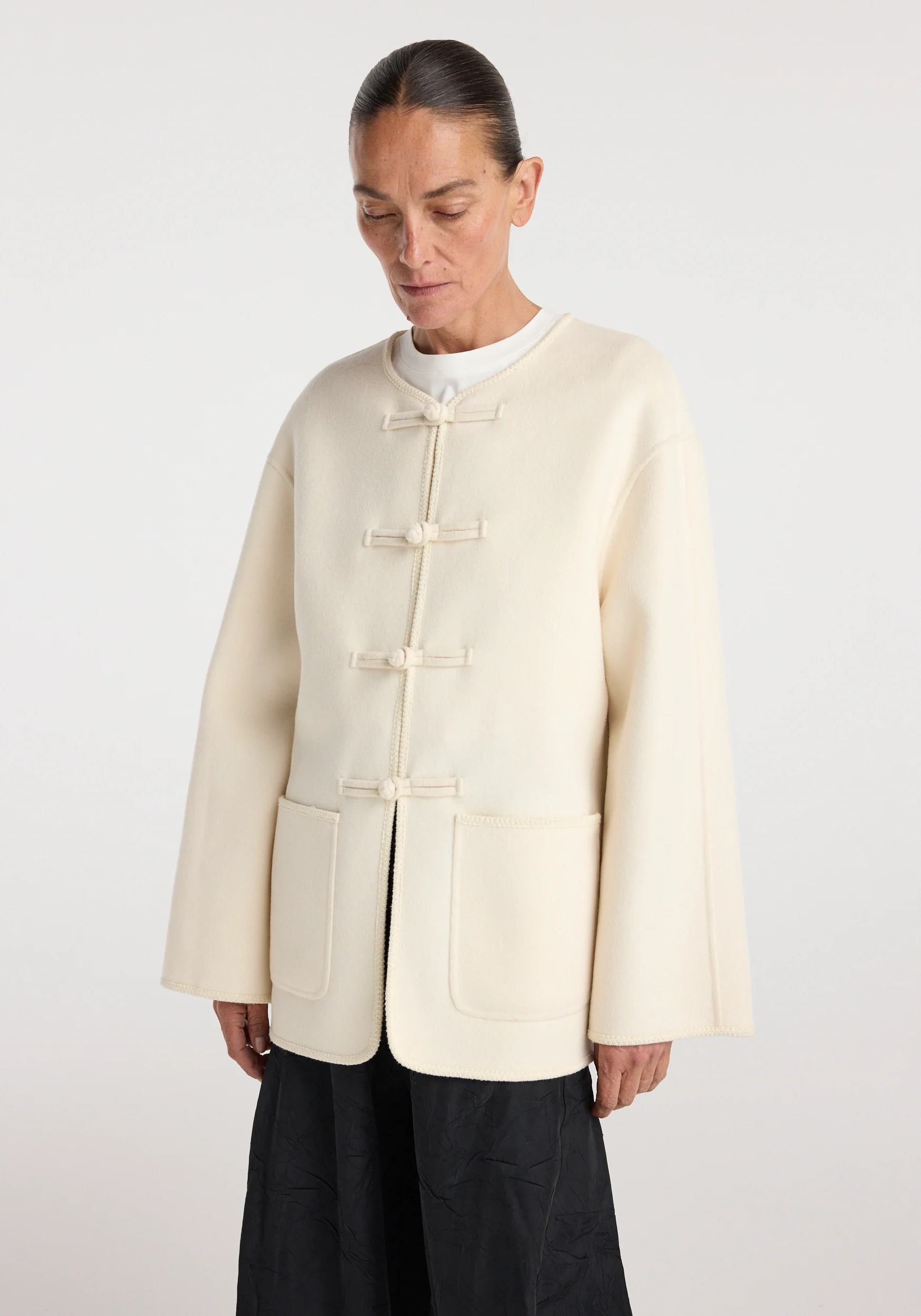Double-faced wool pankou jacket | off white - Image 5