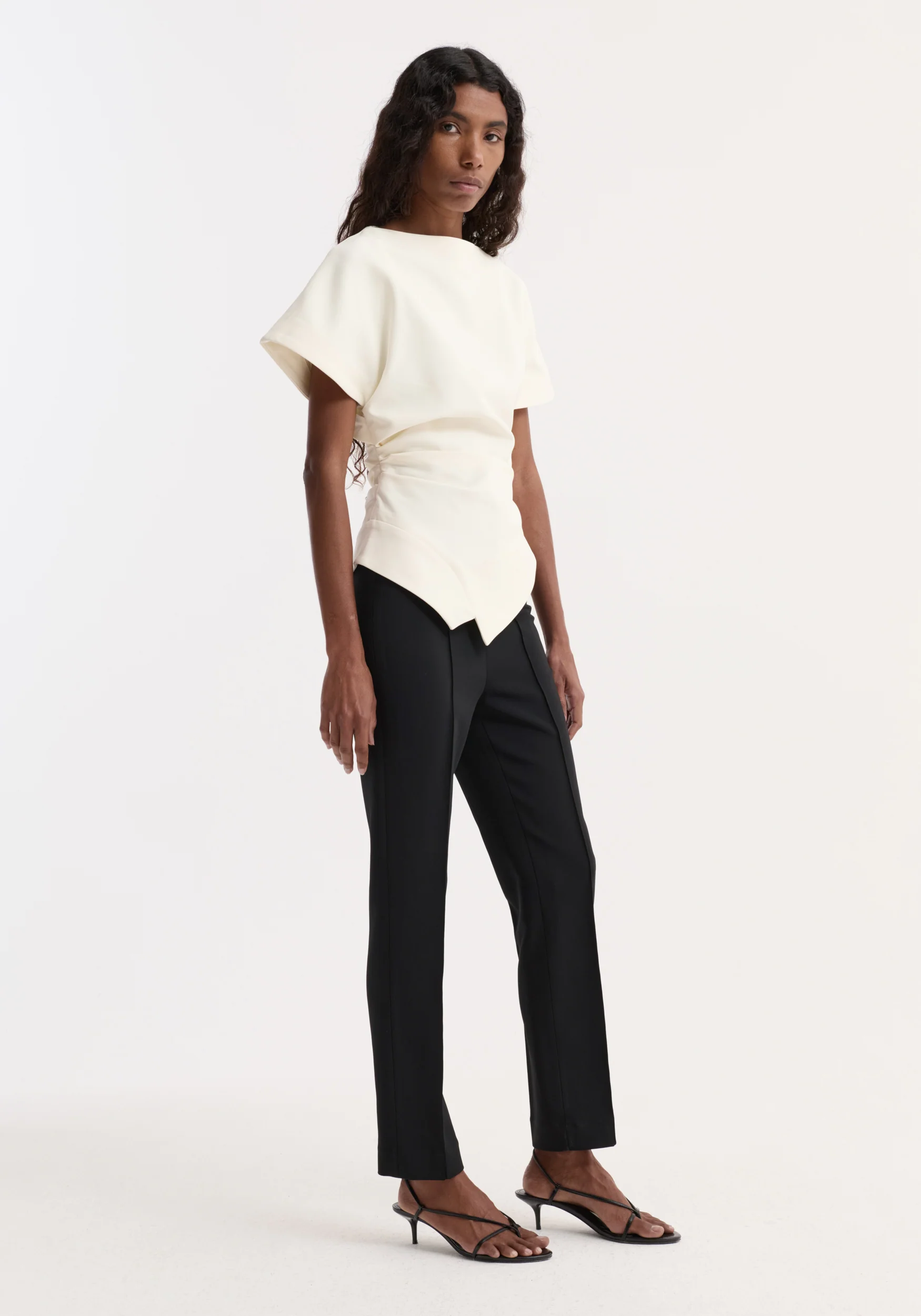 Draped lapel top | off white - Image 5