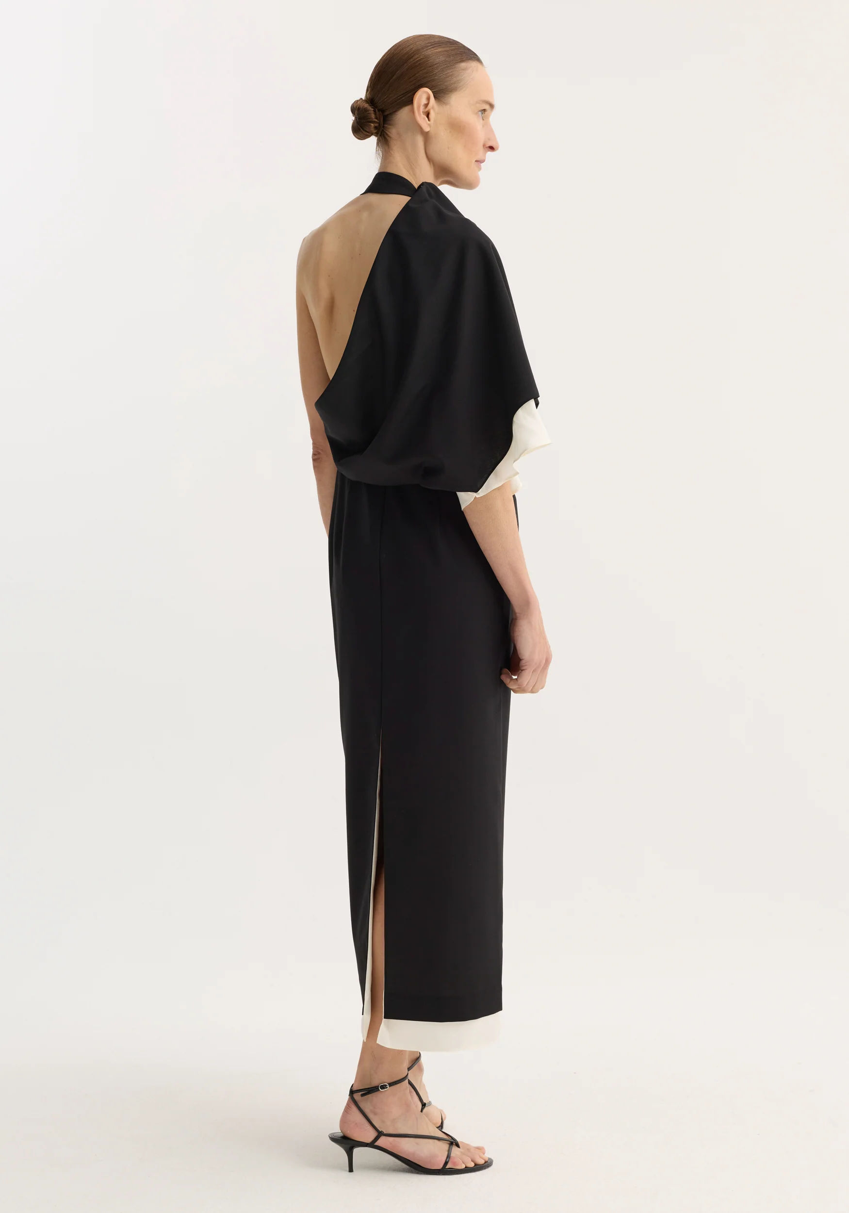 Draped open back dress | black - Image 6
