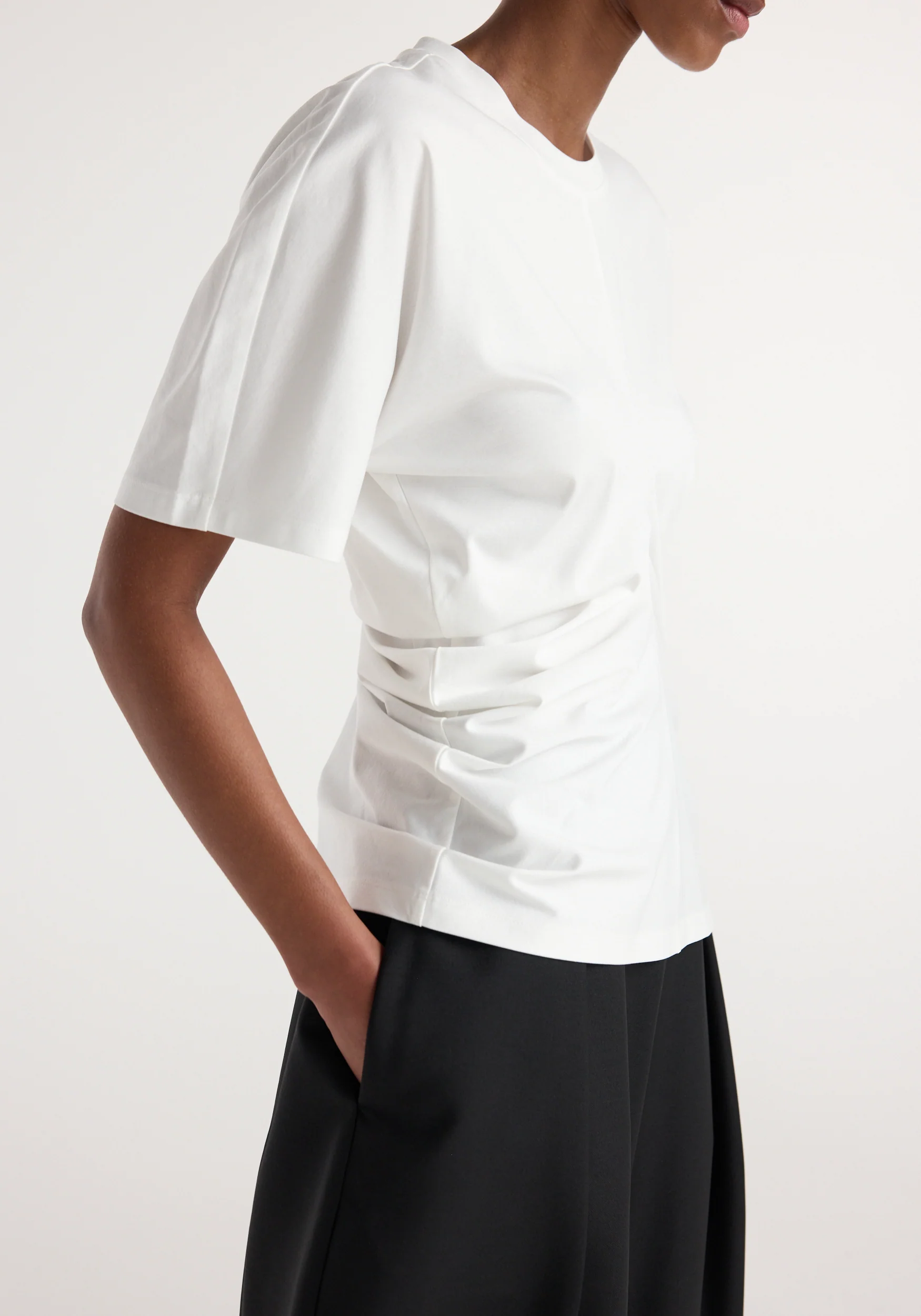 Draped t-shirt | off white - Image 3