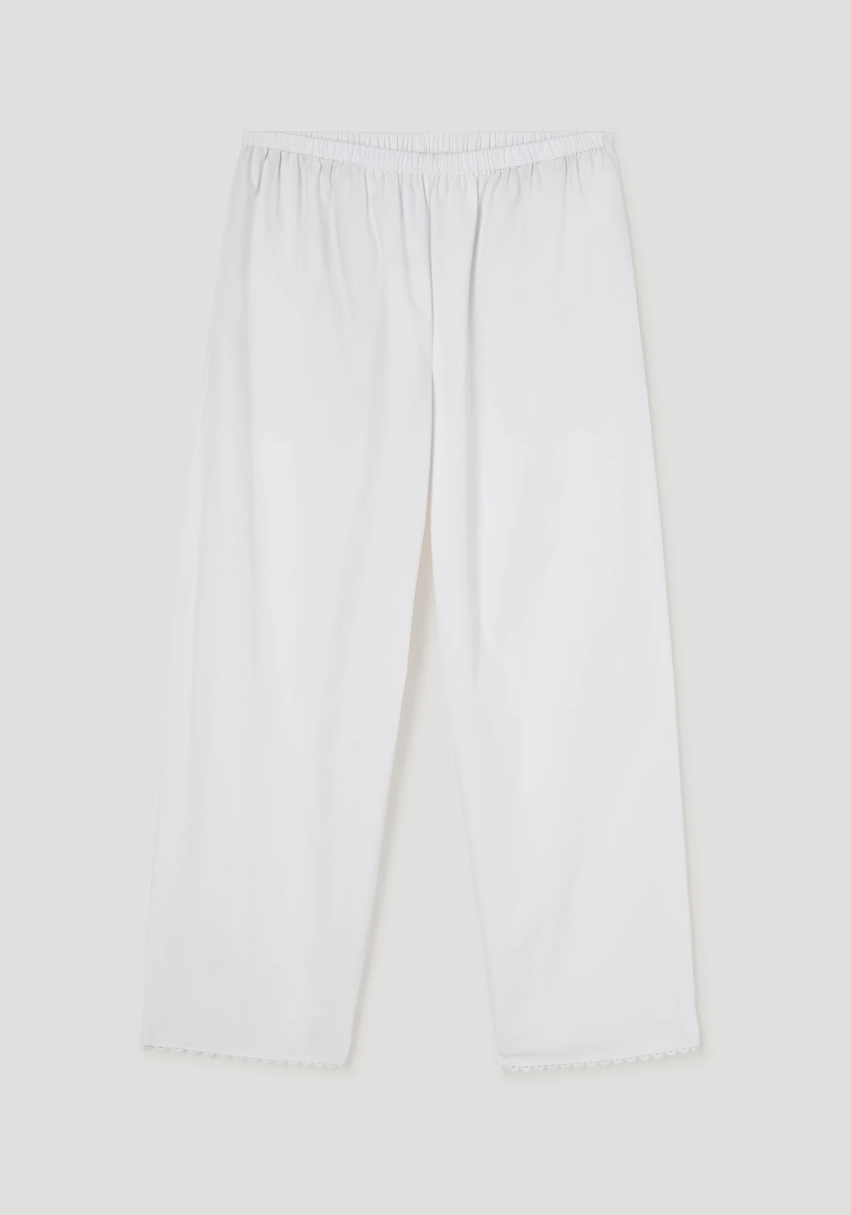 Embroidered poplin trousers | optic white