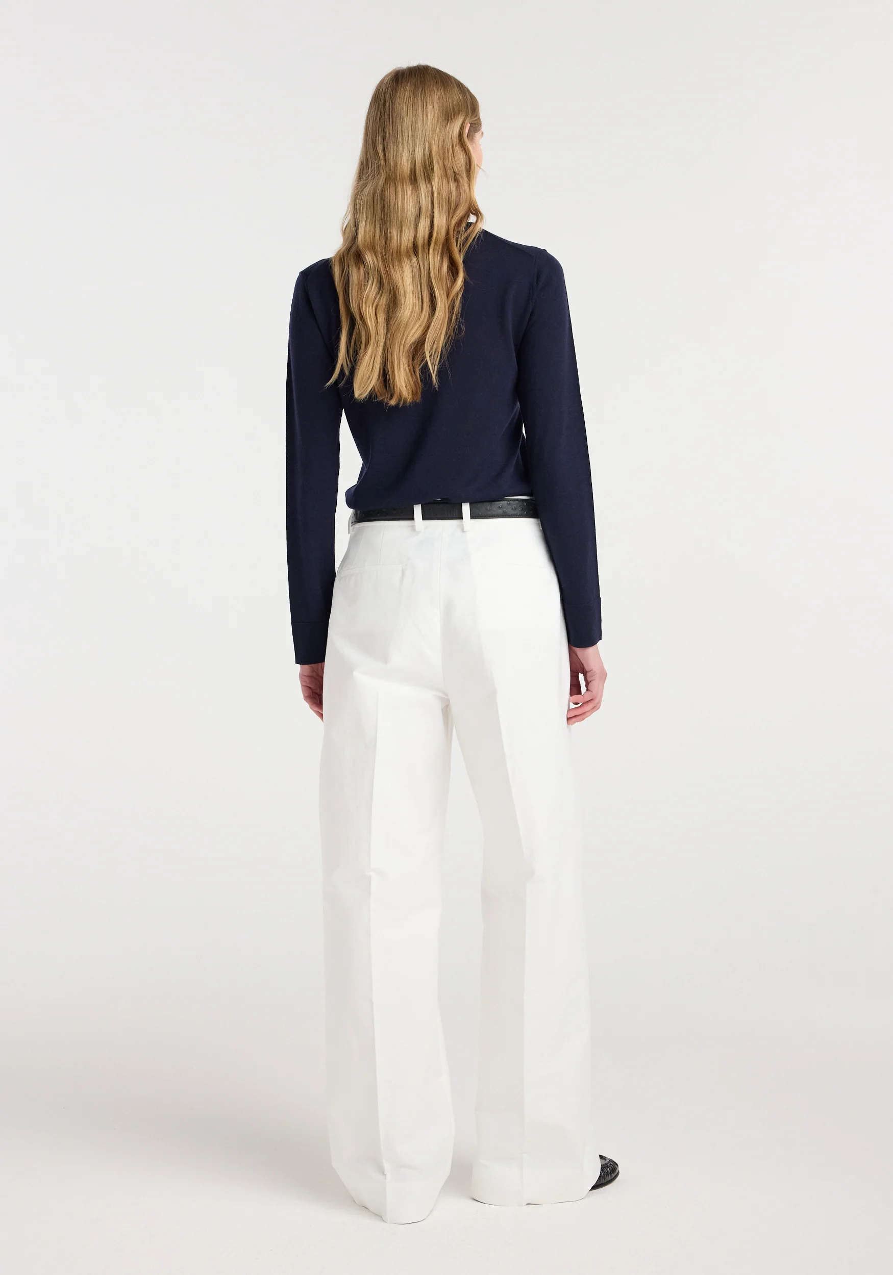 Fine-knit wool cashmere turtleneck | navy - Image 3