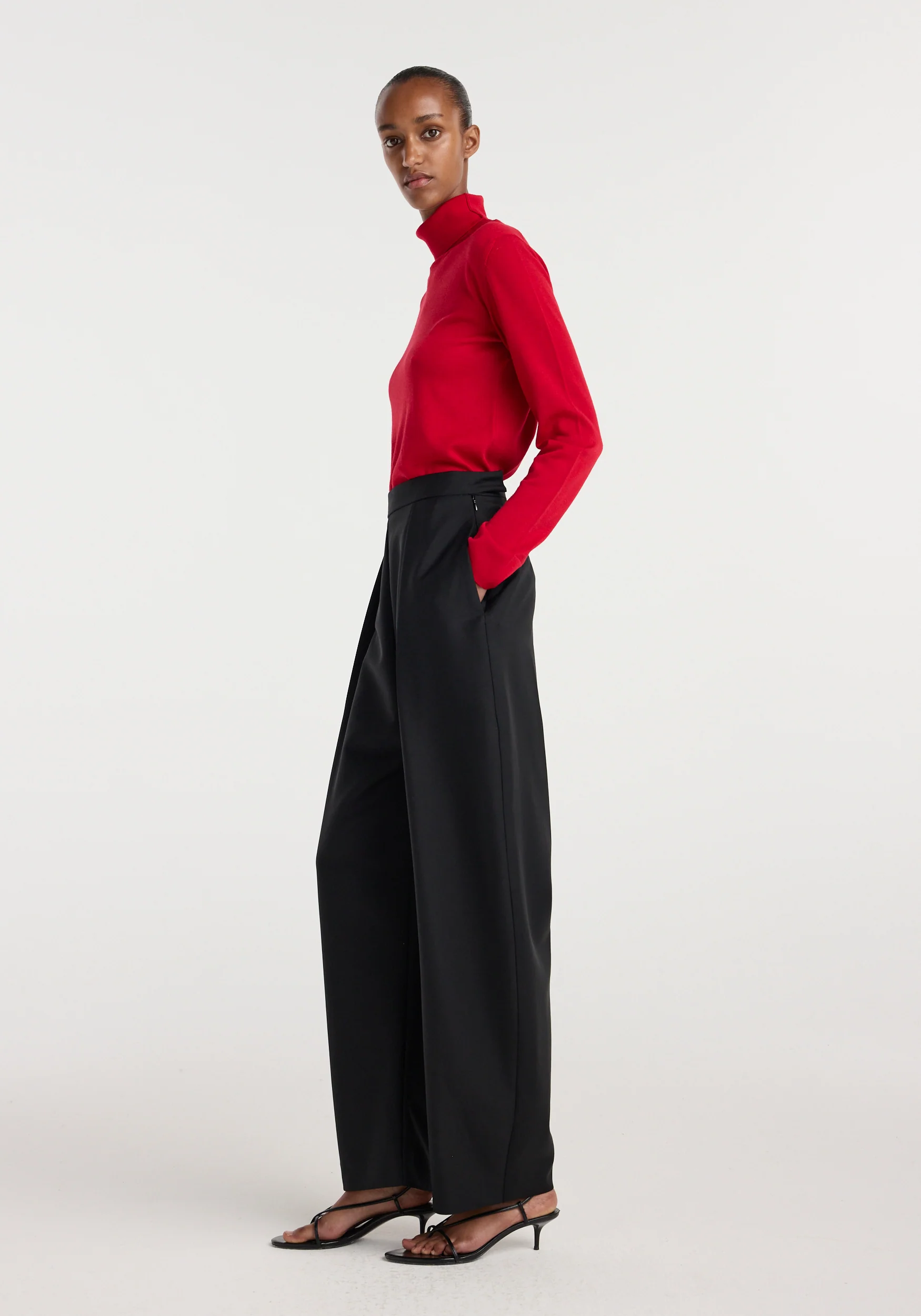 Fine-knit wool cashmere turtleneck | red - Image 4
