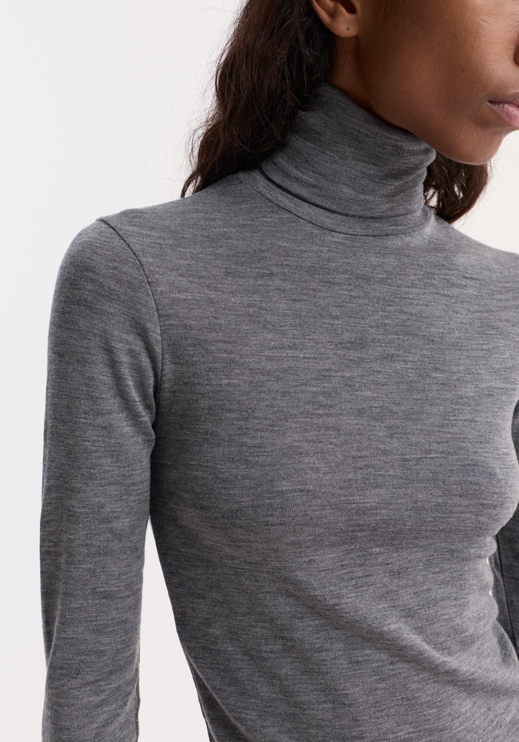 Fine merino turtleneck | mid grey melange - Image 3