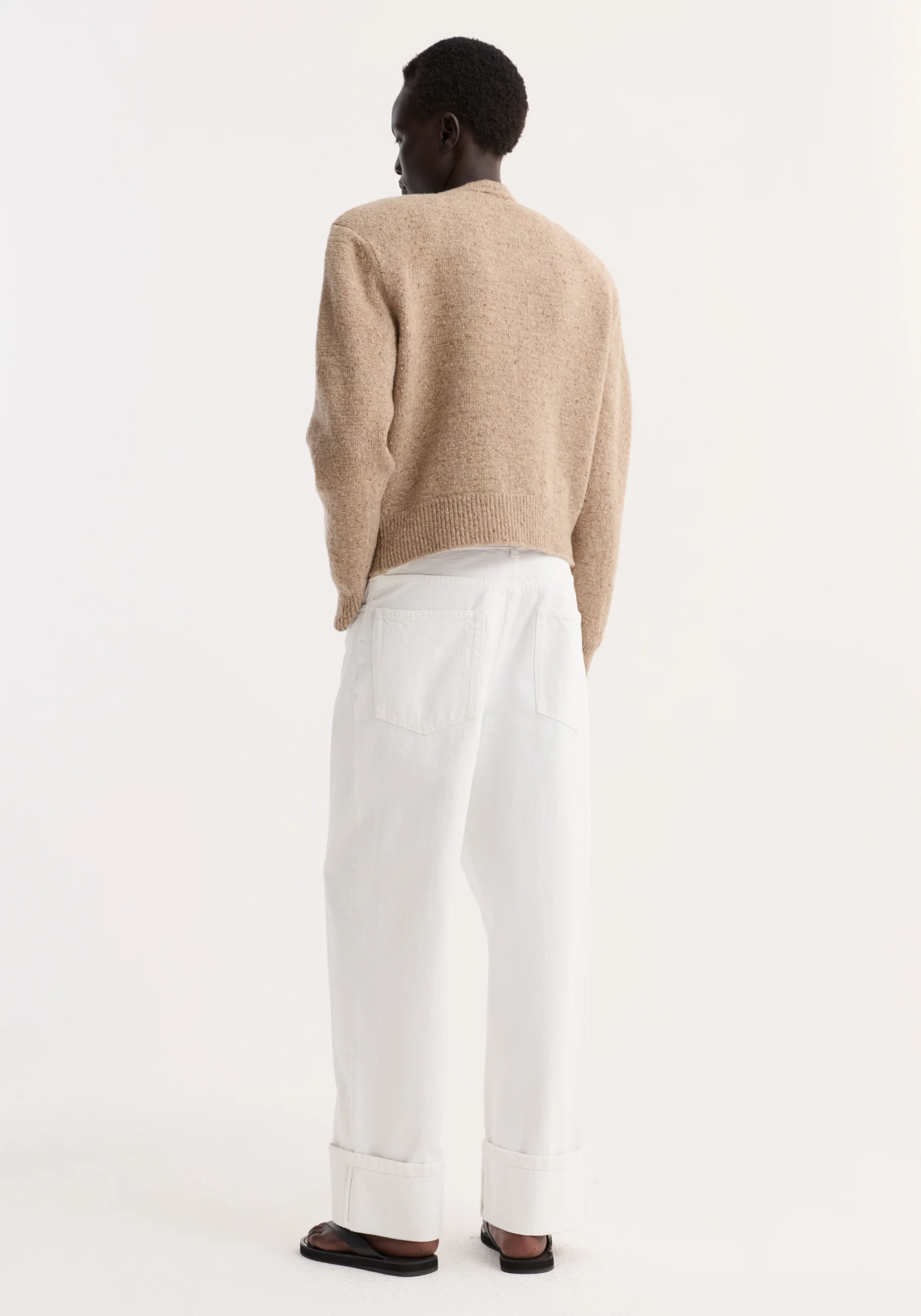 Fine merino tweed cardigan | oat melange - Image 6