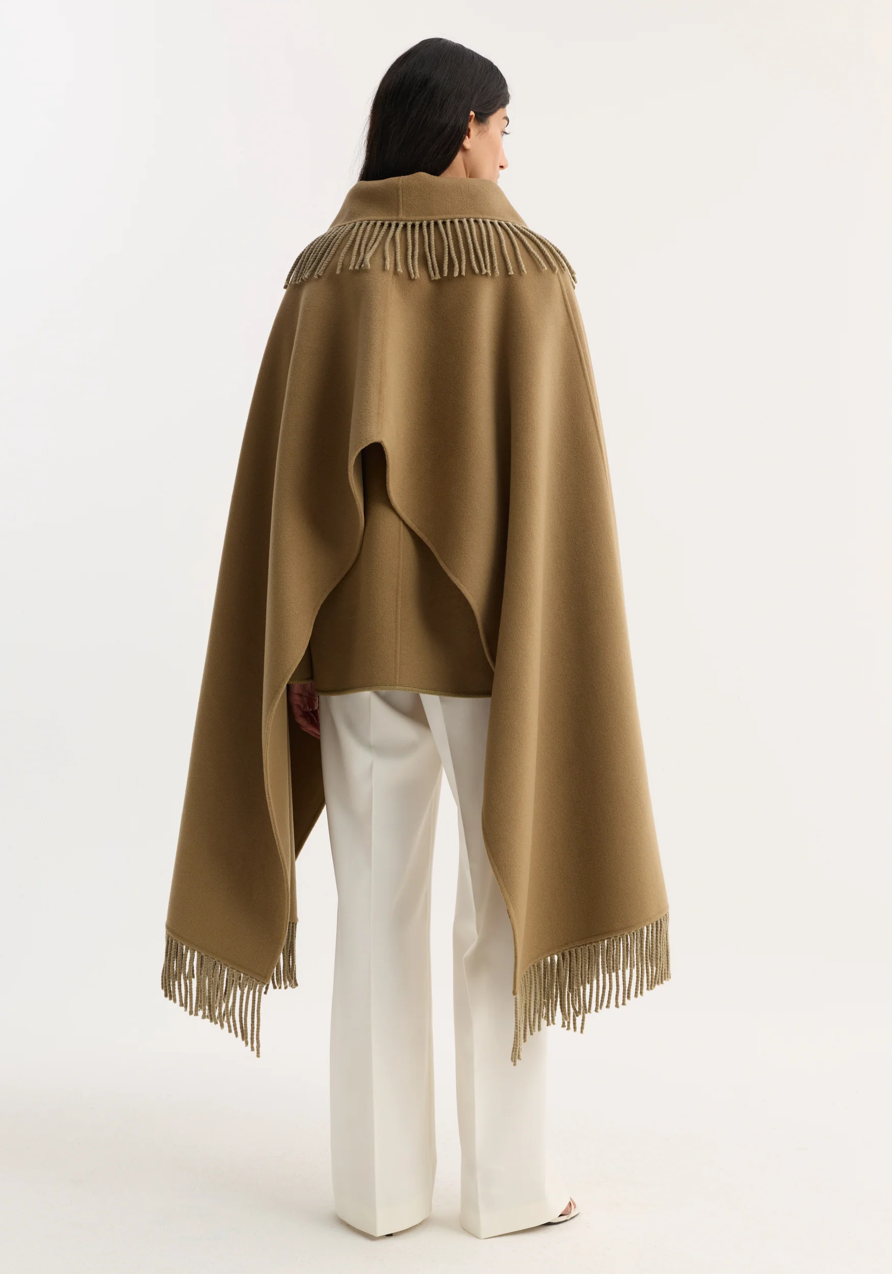 Fringe scarf poncho | camel - Image 6