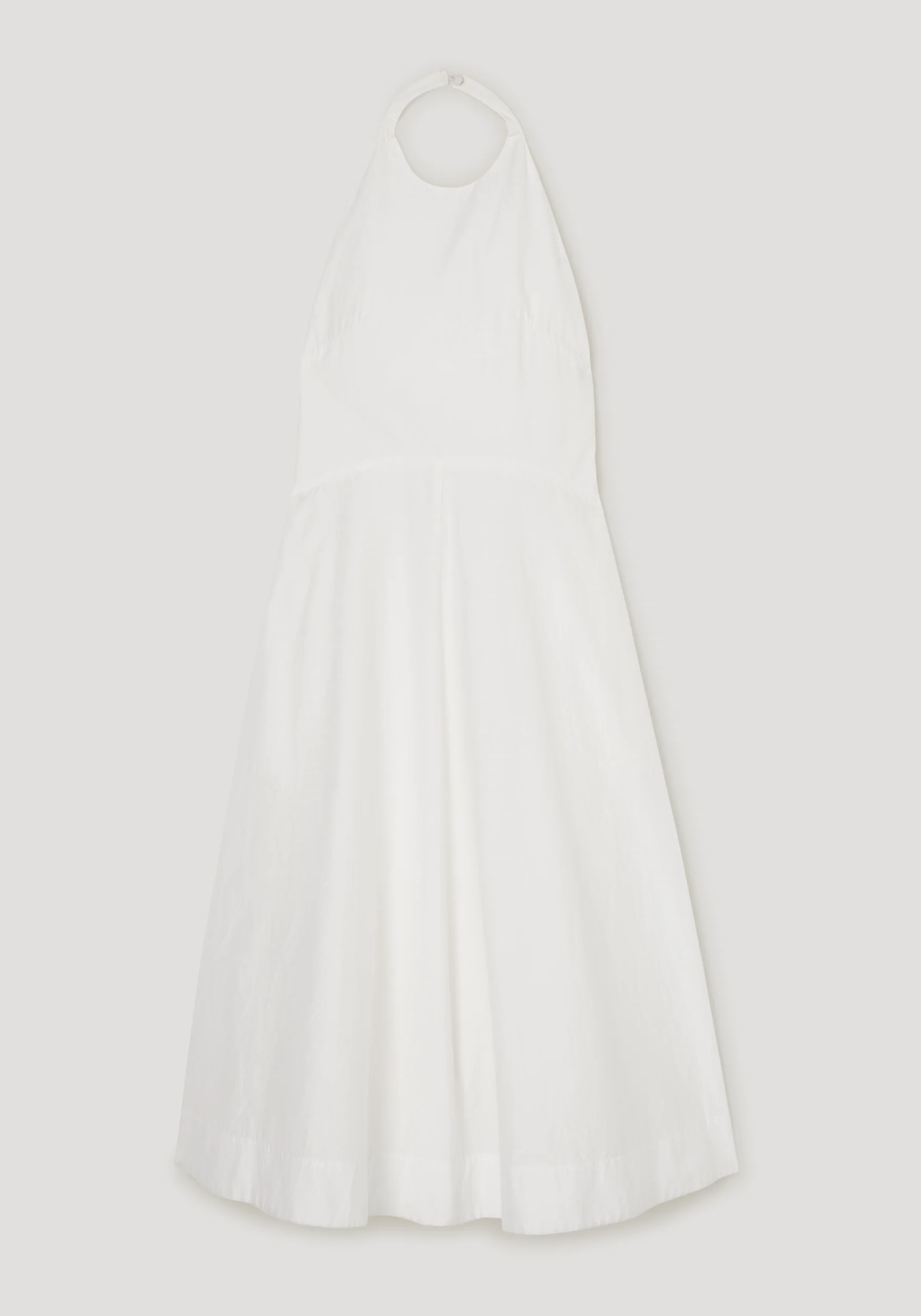 Halter textured cotton dress | off white