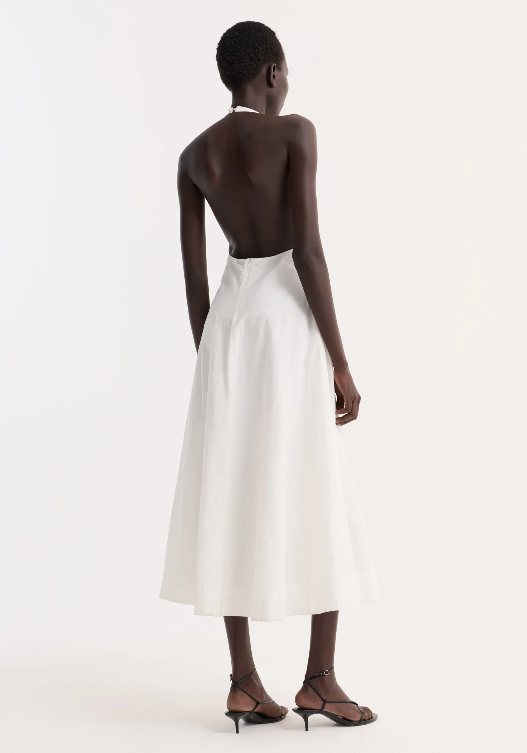 Halter textured cotton dress | off white - Image 6