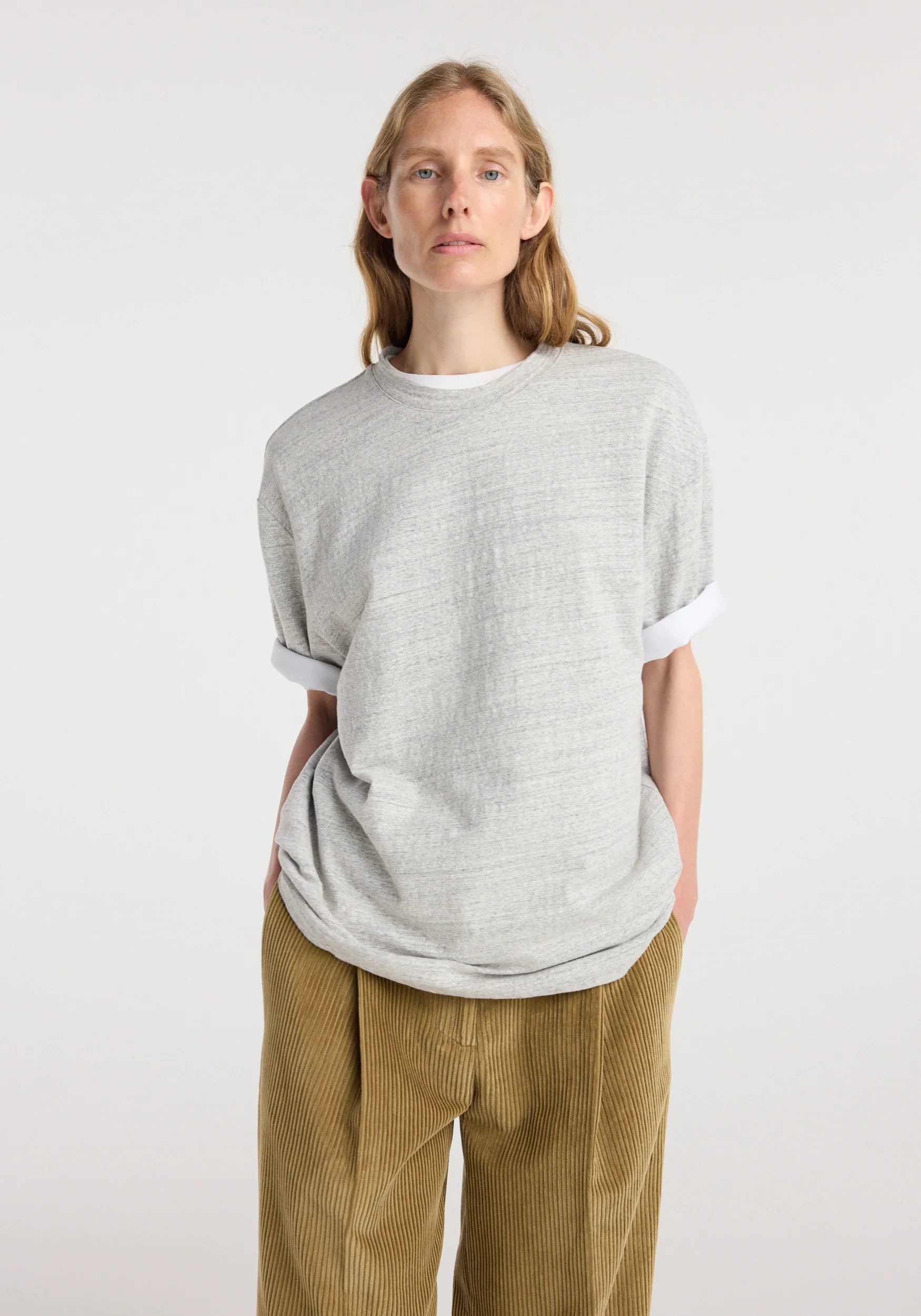 Japanese mouliné jersey t-shirt | grey mouliné - Image 4