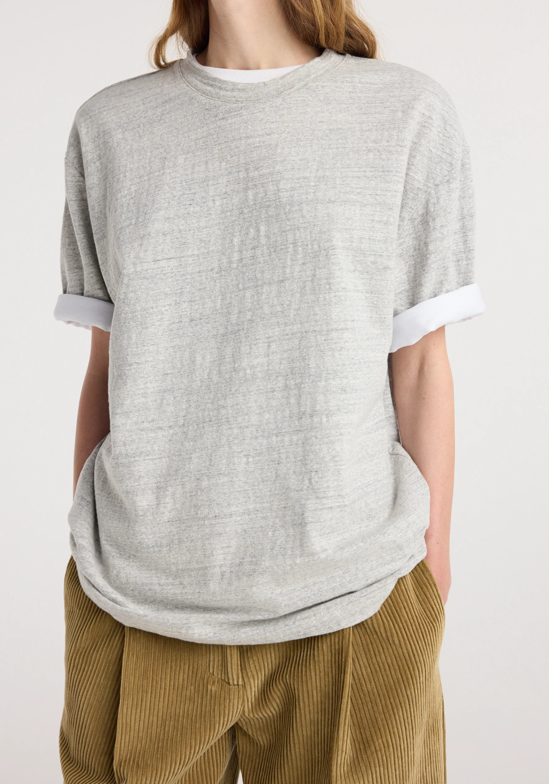 Japanese mouliné jersey t-shirt | grey mouliné - Image 5