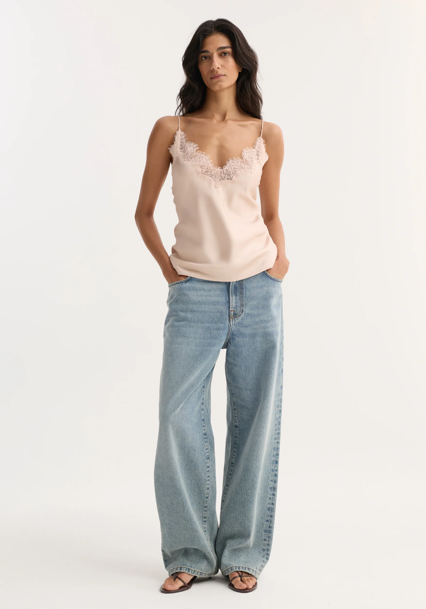 Lace silk camisole | rose - Image 2