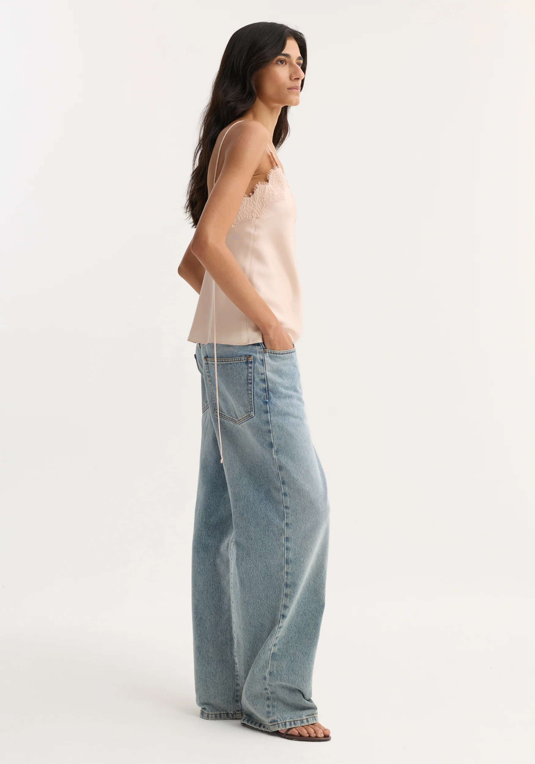 Lace silk camisole | rose - Image 5