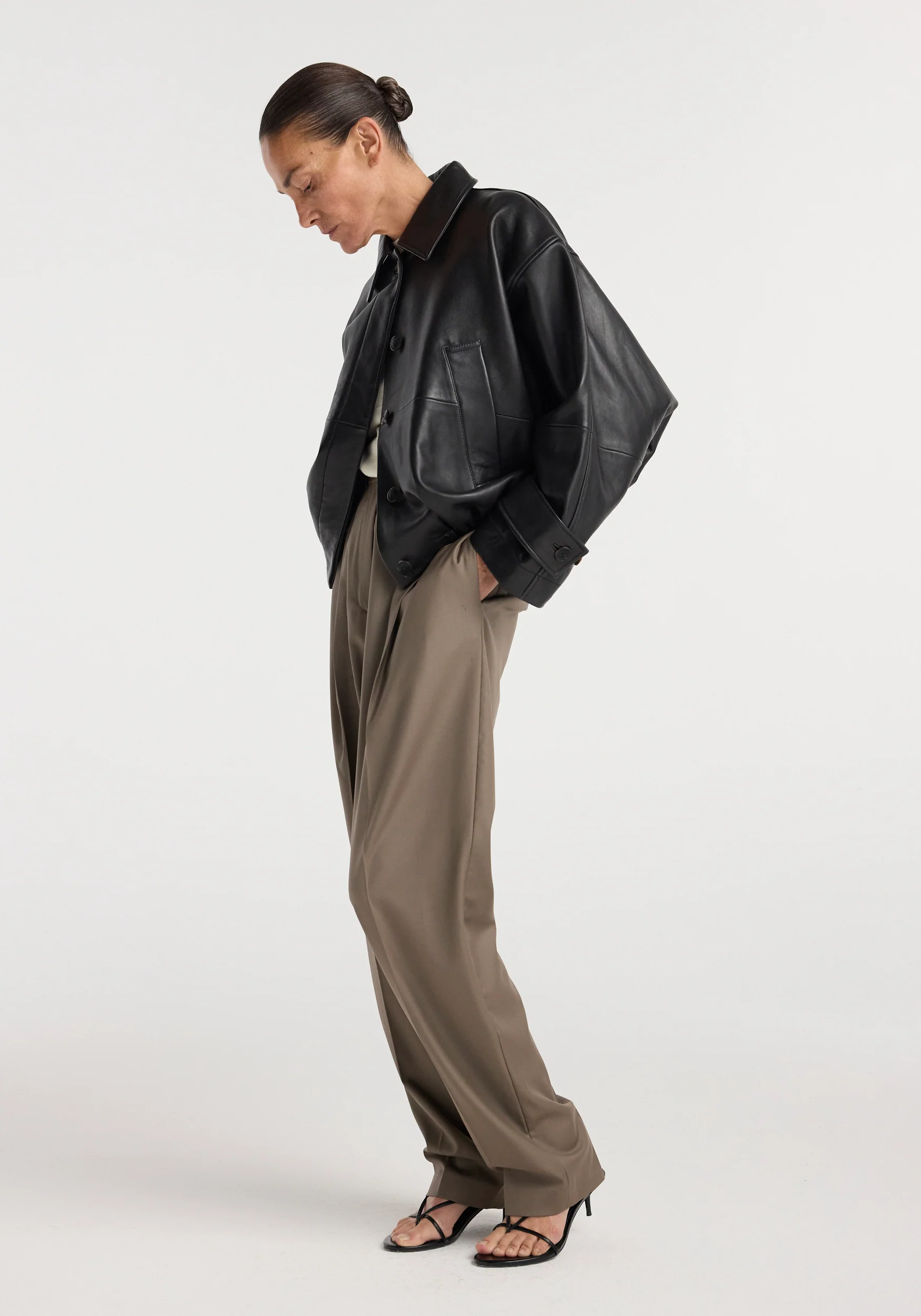 Leather blouson jacket | black - Image 2