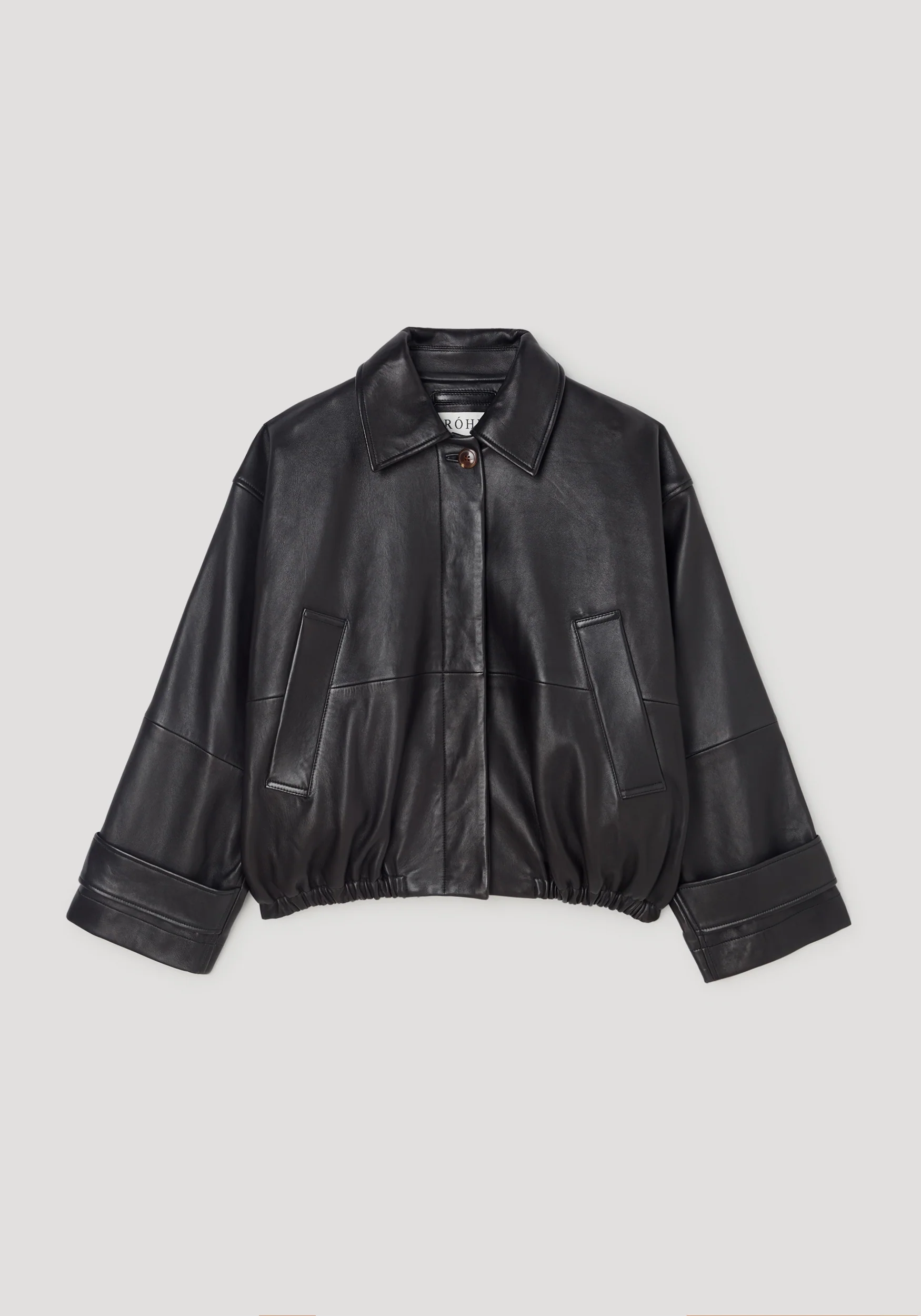 Leather blouson jacket | black - Image 7