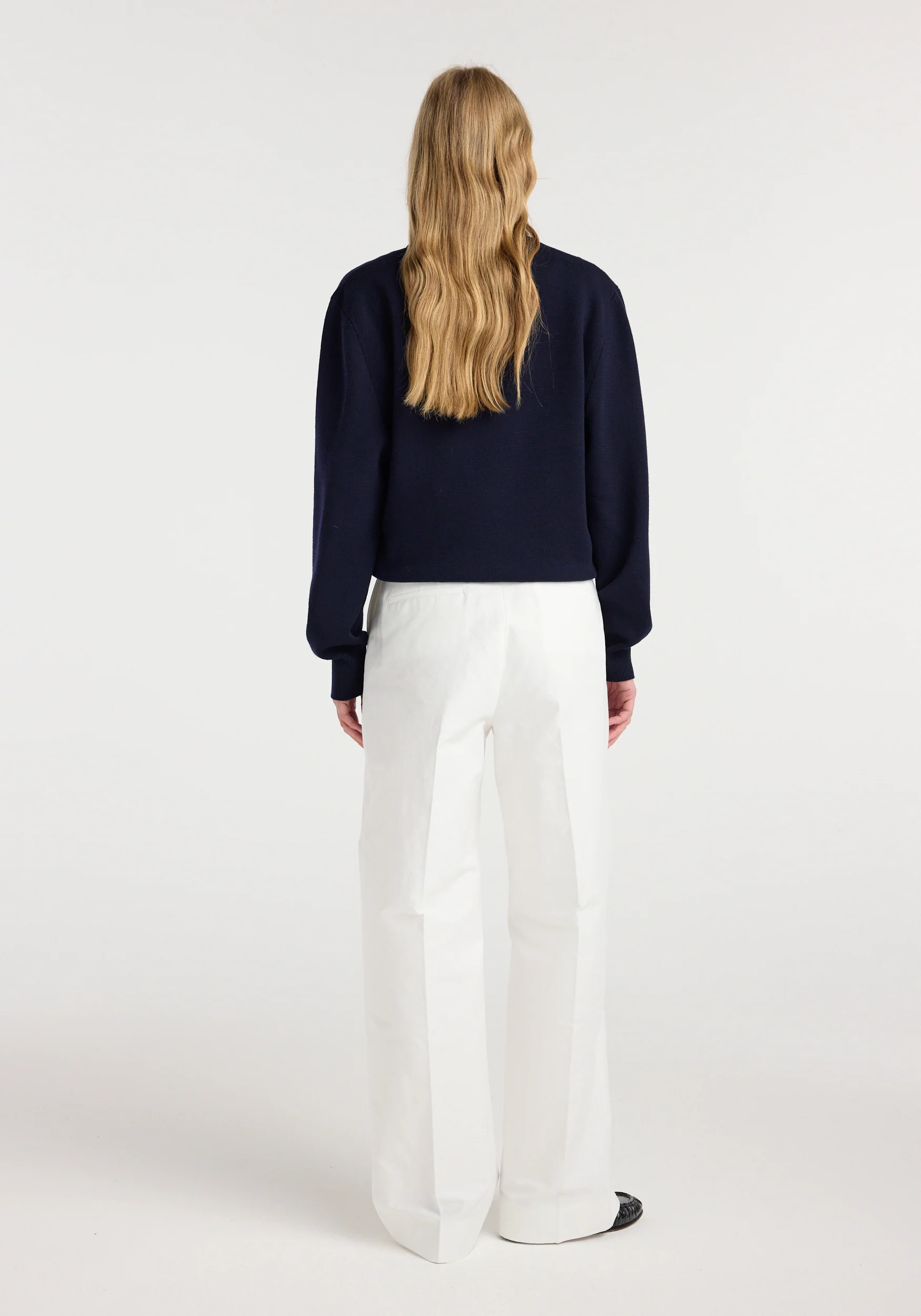 Merino wool polo | navy - Image 11